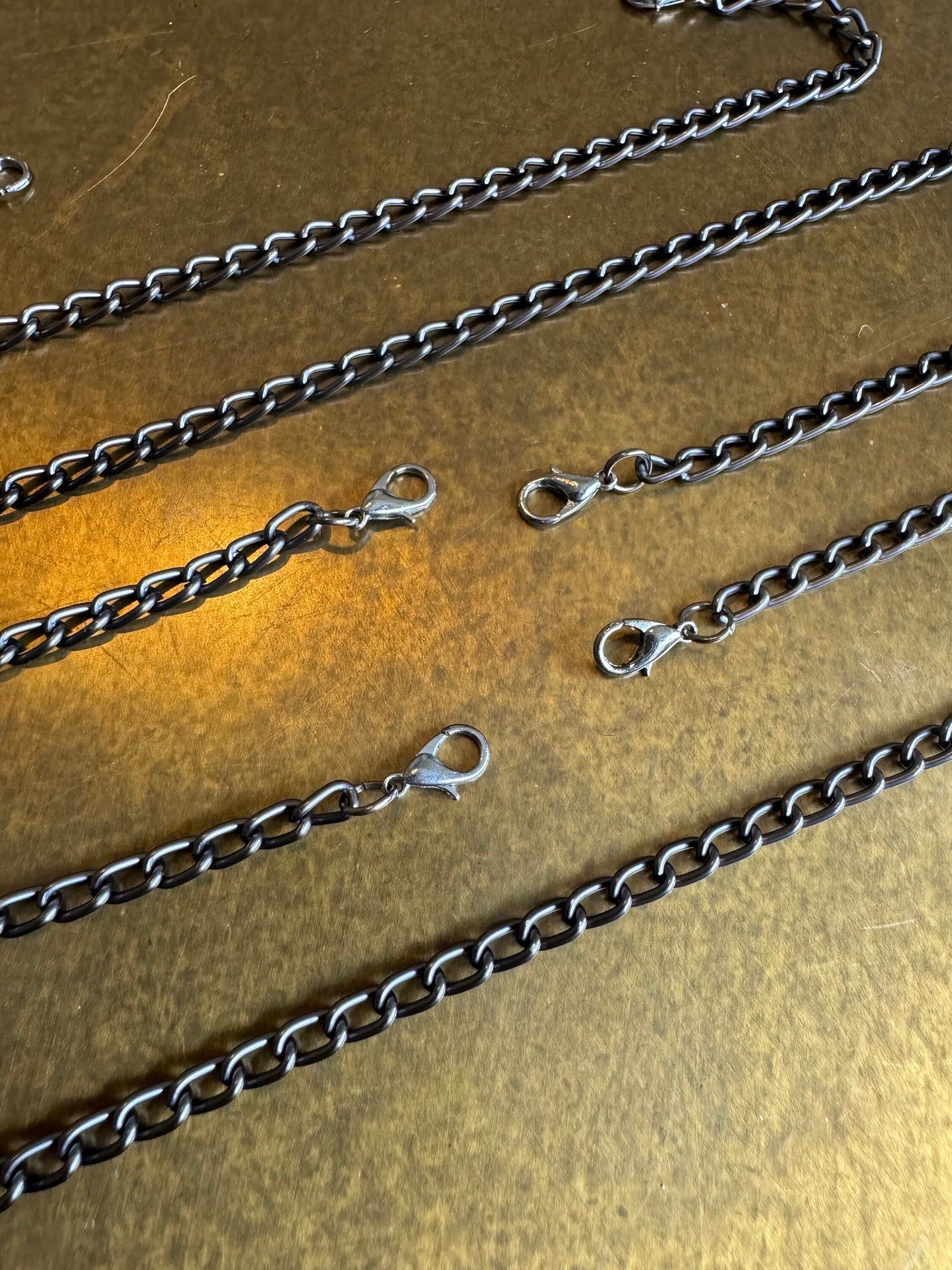Bra Chain Straps, Metal Chain Straps, Shoulder Straps, Gunmetal, 6mm Chain, Hand made, Bespoke Sizes, Lobster clasp Chain, 50+sizes