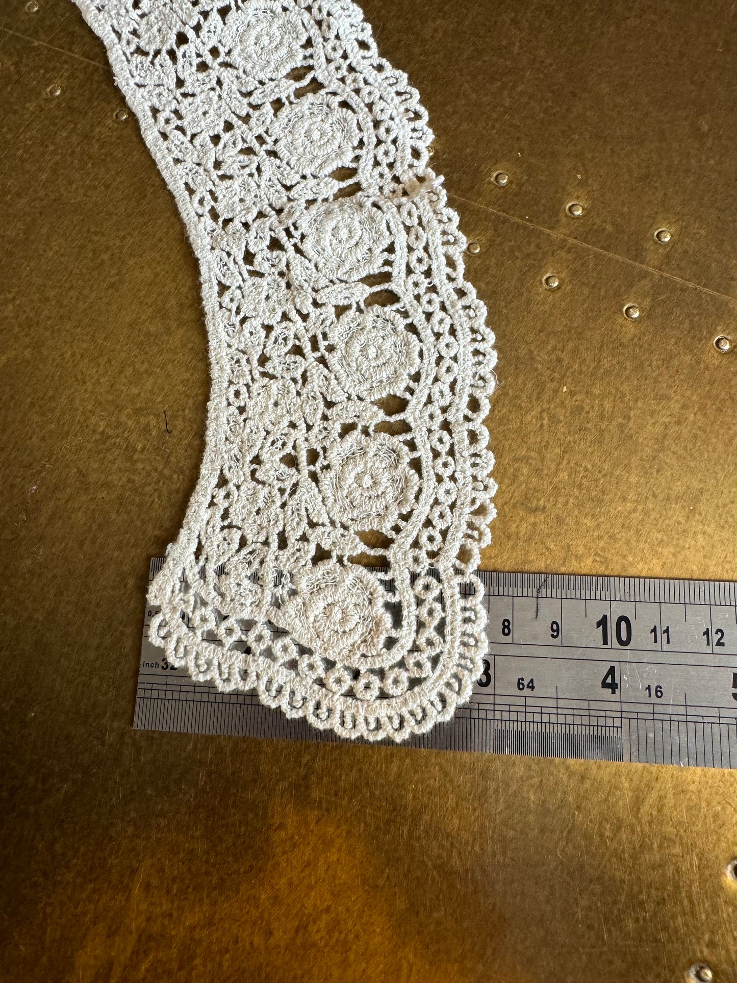 Peter Pan Collar, Neck trimming, Cotton Collar, Vintage Style, Sew on, Clothing, Dresses, Art, Crafts, Neck Wear, Ecru Collar