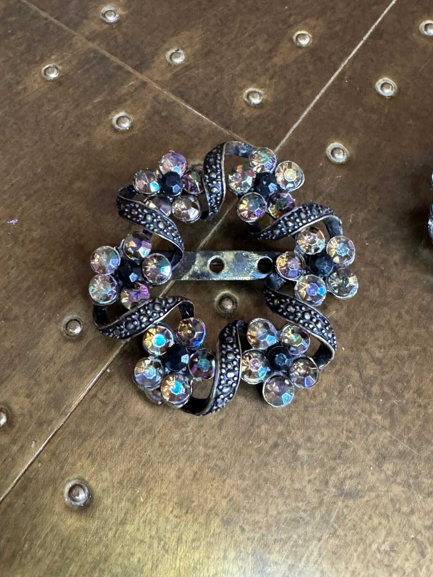 Rhinestone Brooch, Brooch, Diamanté Brooch, Antique Brass, Gunmetal, Jewel Brooch, Gift, Quality Brooch, 2” Brooch