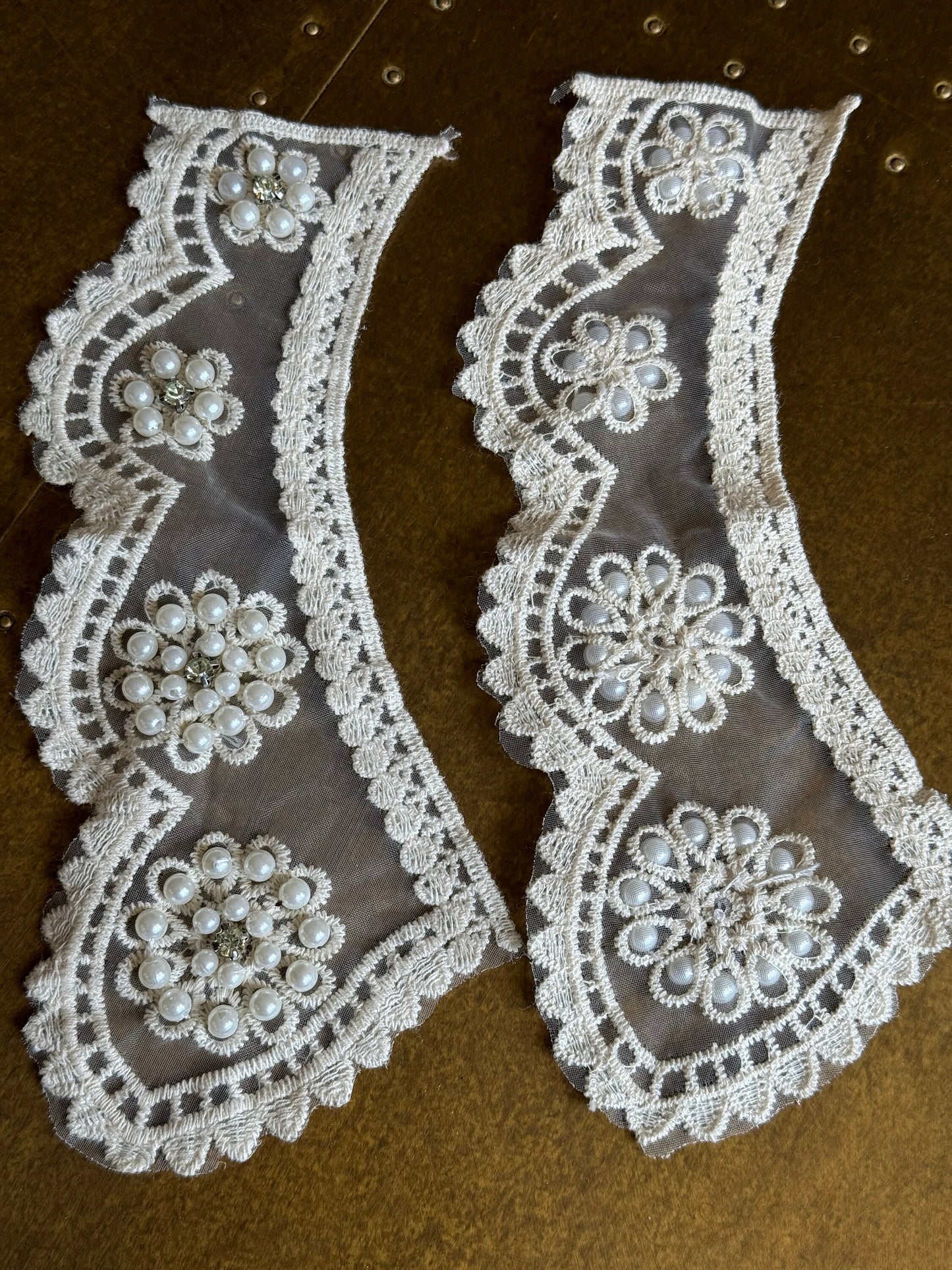 Peter Pan Collar, 2 Part Beaded Collar Neck, Cotton Collar, Vintage Style, Sew on, Clothing, Dresses, Art, Crafts, Neck Wear, Costumes