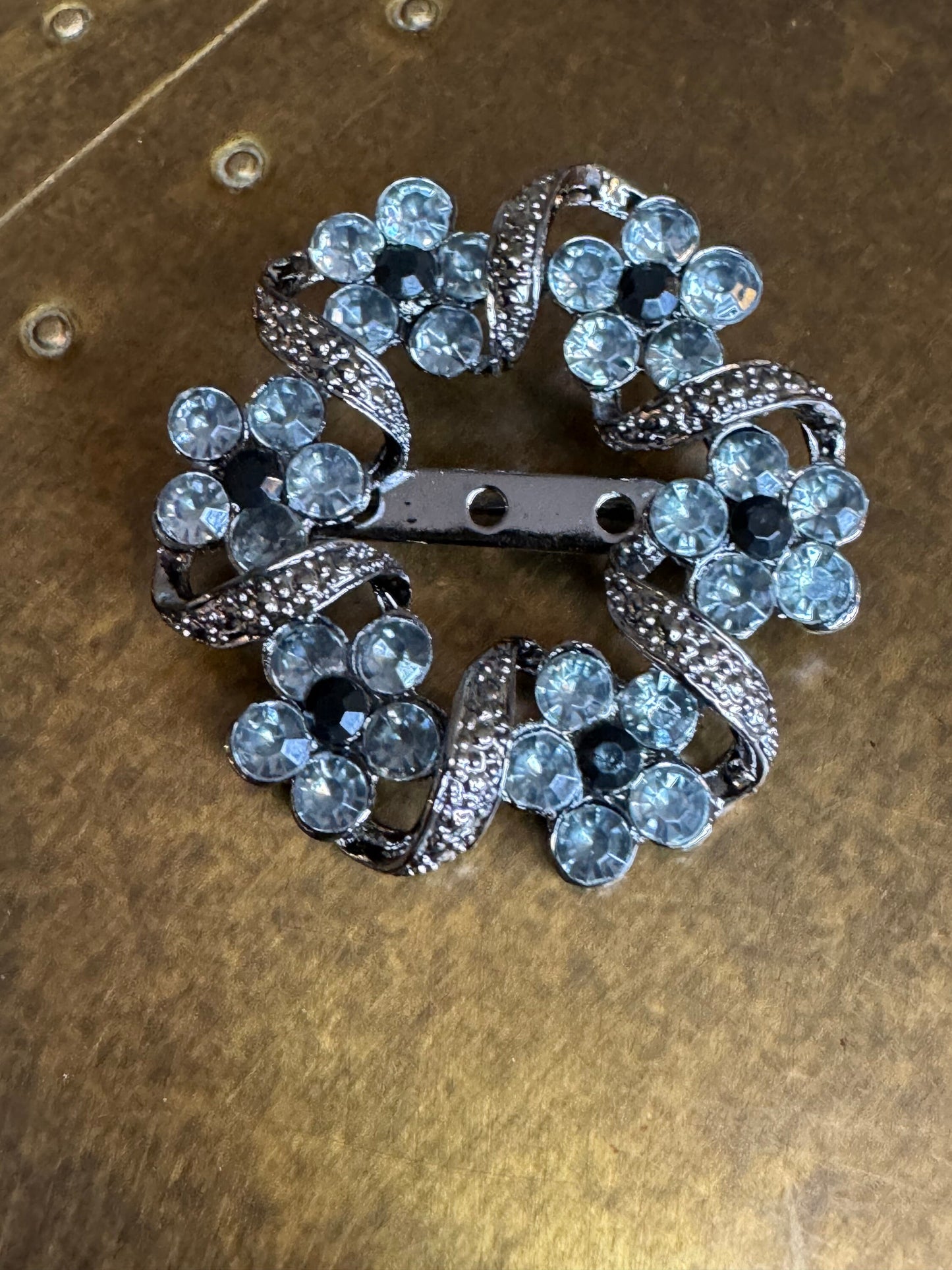 Rhinestone Brooch, Brooch, Diamanté Brooch, Antique Brass, Gunmetal, Jewel Brooch, Gift, Quality Brooch, 2” Brooch