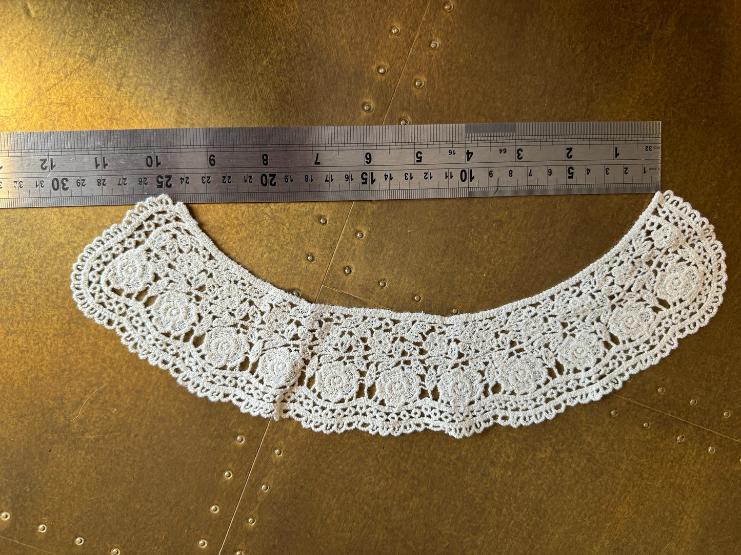 Peter Pan Collar, Neck trimming, Cotton Collar, Vintage Style, Sew on, Clothing, Dresses, Art, Crafts, Neck Wear, Ecru Collar