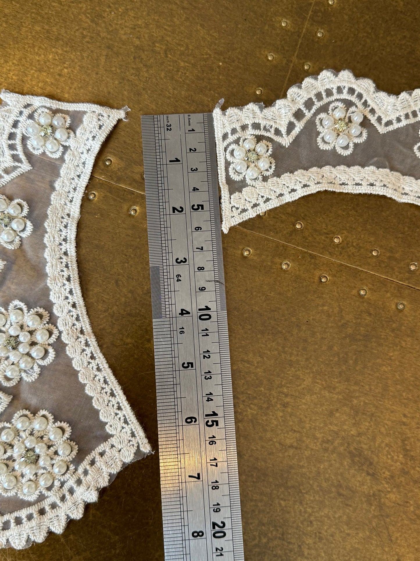 Peter Pan Collar, 2 Part Beaded Collar Neck, Cotton Collar, Vintage Style, Sew on, Clothing, Dresses, Art, Crafts, Neck Wear, Costumes