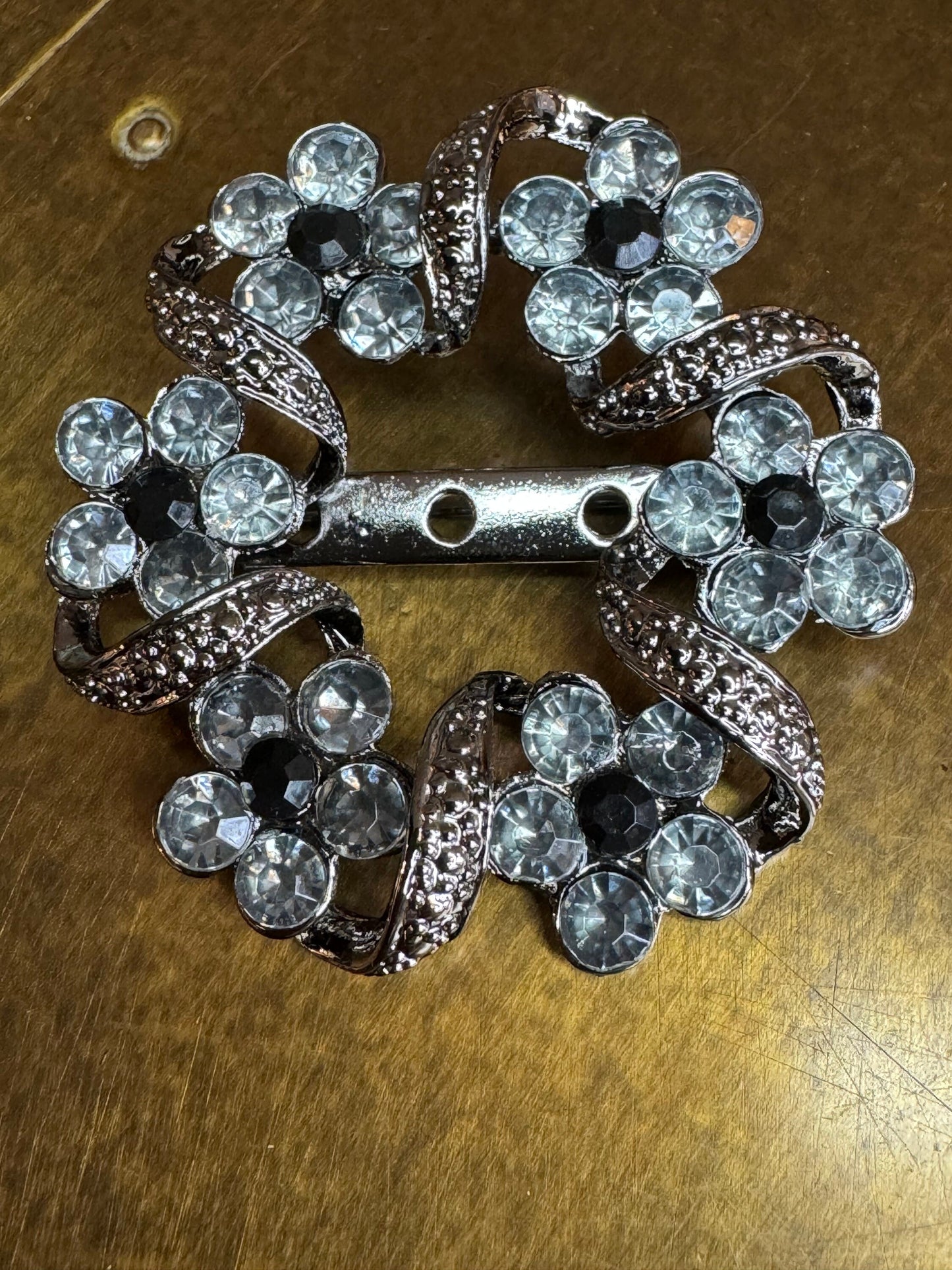 Rhinestone Brooch, Brooch, Diamanté Brooch, Antique Brass, Gunmetal, Jewel Brooch, Gift, Quality Brooch, 2” Brooch