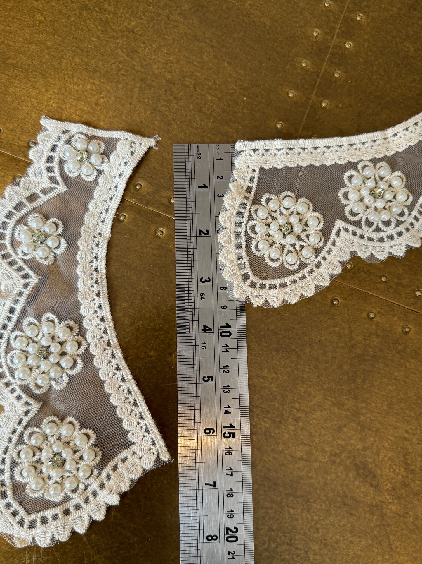 Peter Pan Collar, 2 Part Beaded Collar Neck, Cotton Collar, Vintage Style, Sew on, Clothing, Dresses, Art, Crafts, Neck Wear, Costumes