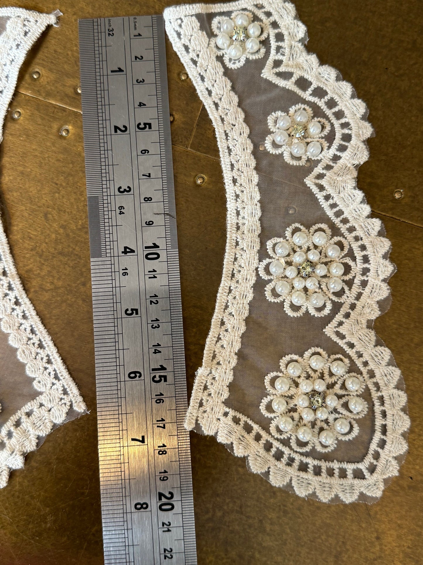 Peter Pan Collar, 2 Part Beaded Collar Neck, Cotton Collar, Vintage Style, Sew on, Clothing, Dresses, Art, Crafts, Neck Wear, Costumes