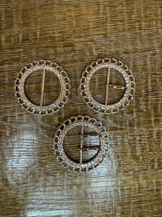 Diamanté Buckle, 2.5” Round Rhinestone Buckle, Silver Buckle, 6.5cm Buckles, Crafts, Dresses, Gift Box