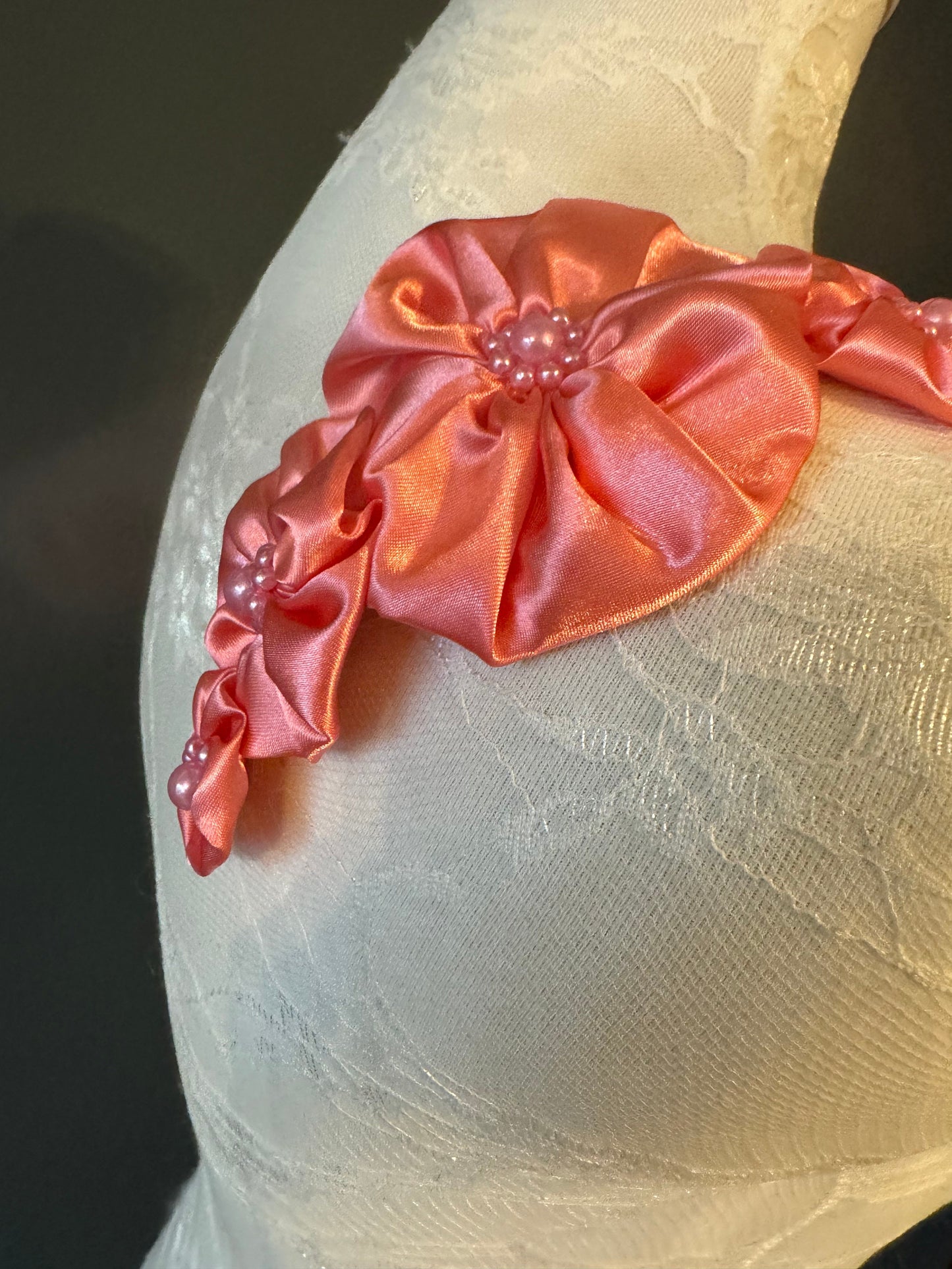 Large Corsage Flower, Red,Black, Ivory, 5” Wide, Satin Fabric Pin on Corsage, Bridal, Clothing, Fashion, Hat, Accessory, Fashion, FAN Design