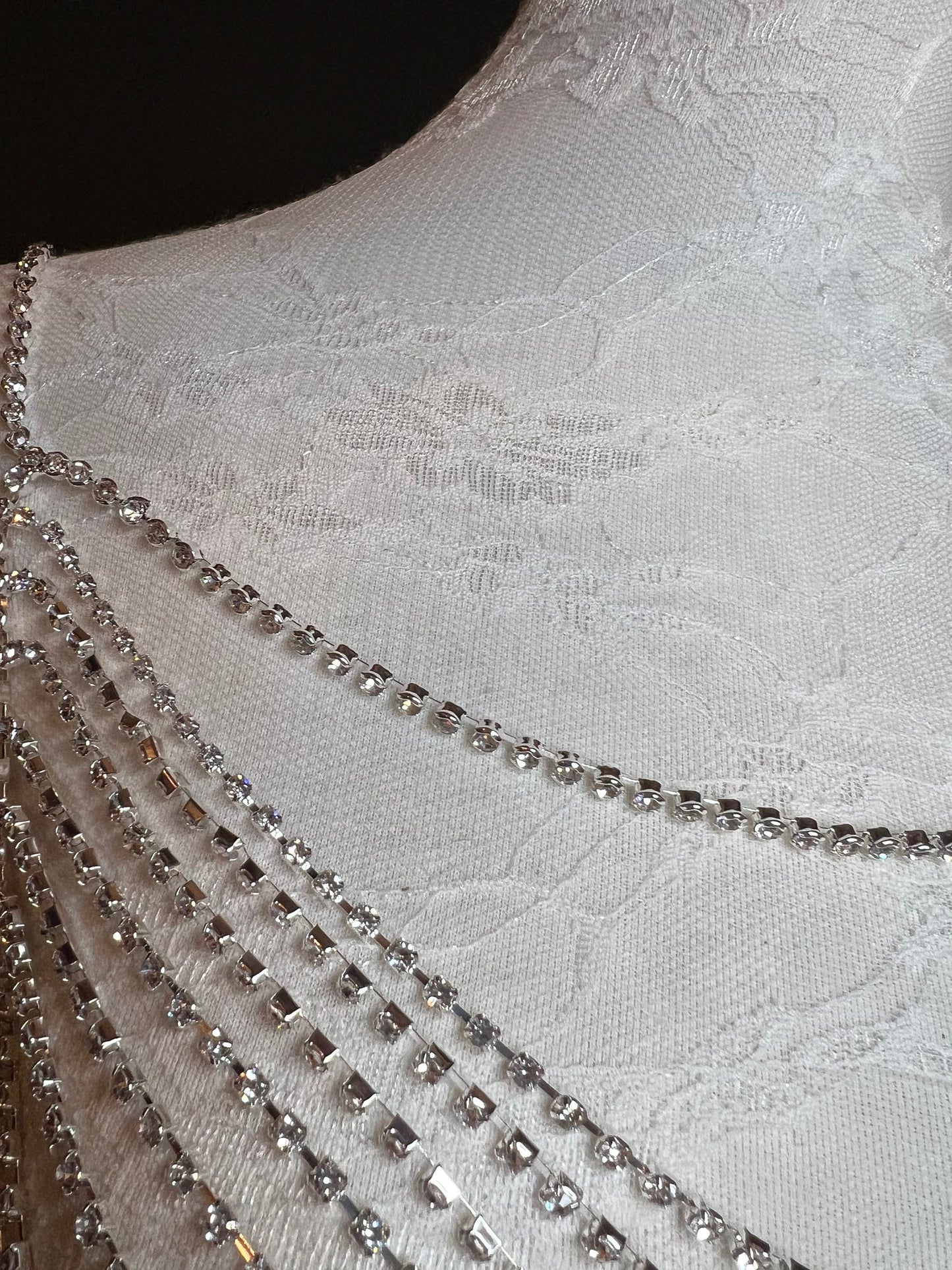 Rhinestone Body Chain, Gold, Silver, Diamanté Costume, Club Wear, Festival, Exclusive Design, Body Jewellery, FAN Design