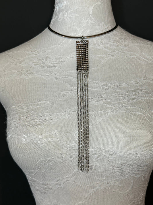 5” Neck wire choker, Silver, Quality Neckwire Choker wire, Necklace, High Quality, 12.5cm, Chainmail Tassel, Chain Fringe, FAN Collection