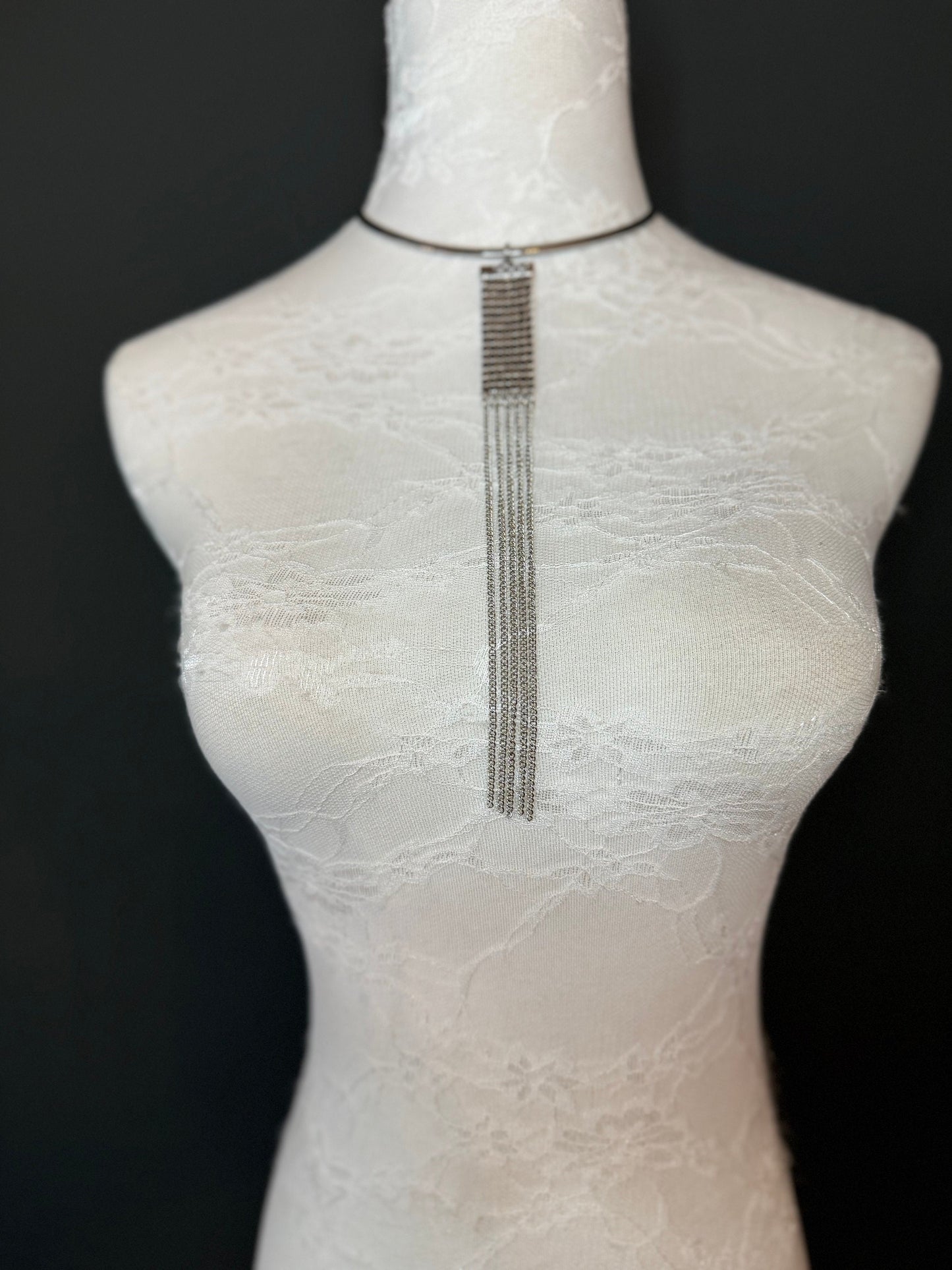 5” Neck wire choker, Silver, Quality Neckwire Choker wire, Necklace, High Quality, 12.5cm, Chainmail Tassel, Chain Fringe, FAN Collection