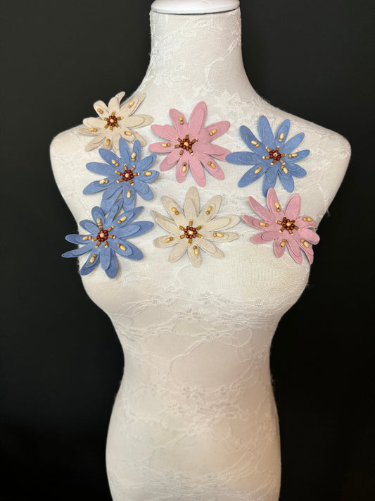 Corsage Flower, Sewing Flower, Sew on, 3” Wide, Pin on Corsage or Sew on without Pin, Boho Chic, Style, Hat, Accessory, Fashion, FAN Design