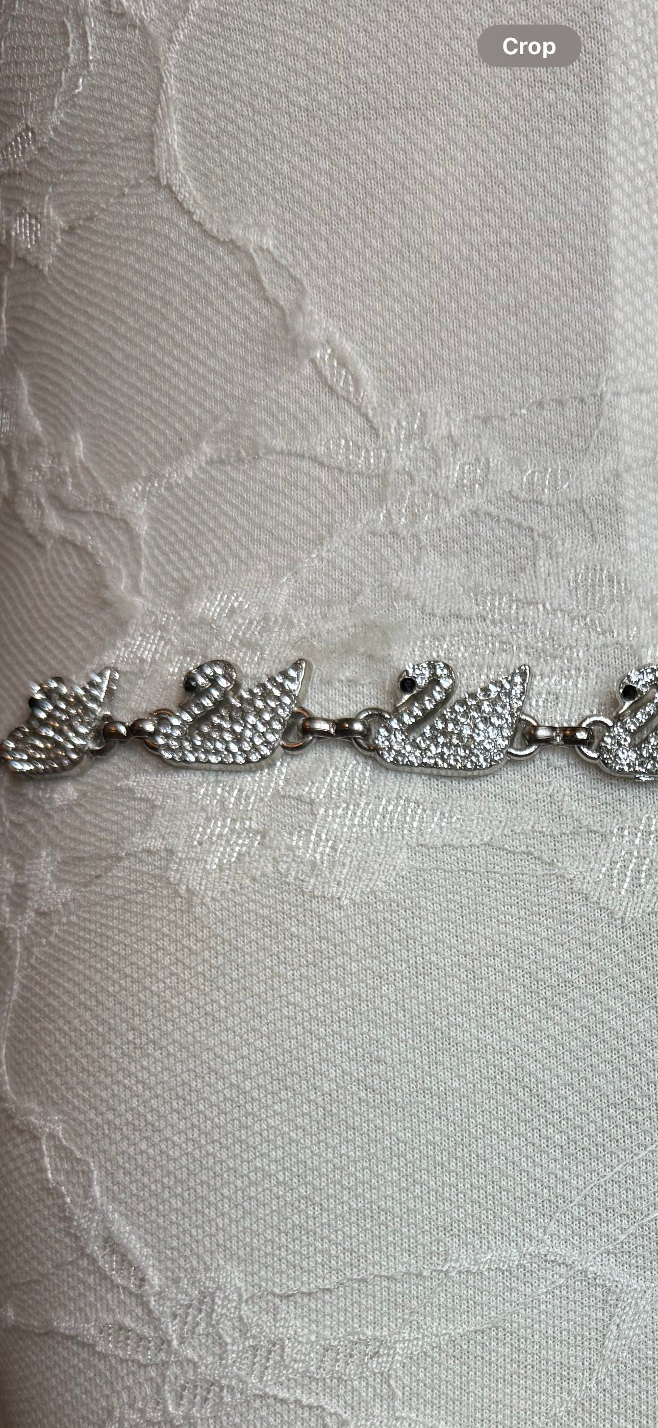 Swan Jewel & Diamanté Rhinestone, Silver finish, 20mmx25mm Size, sewing, Glue, Bridal, Handmade Premium, Crafts, Bridal, Decor