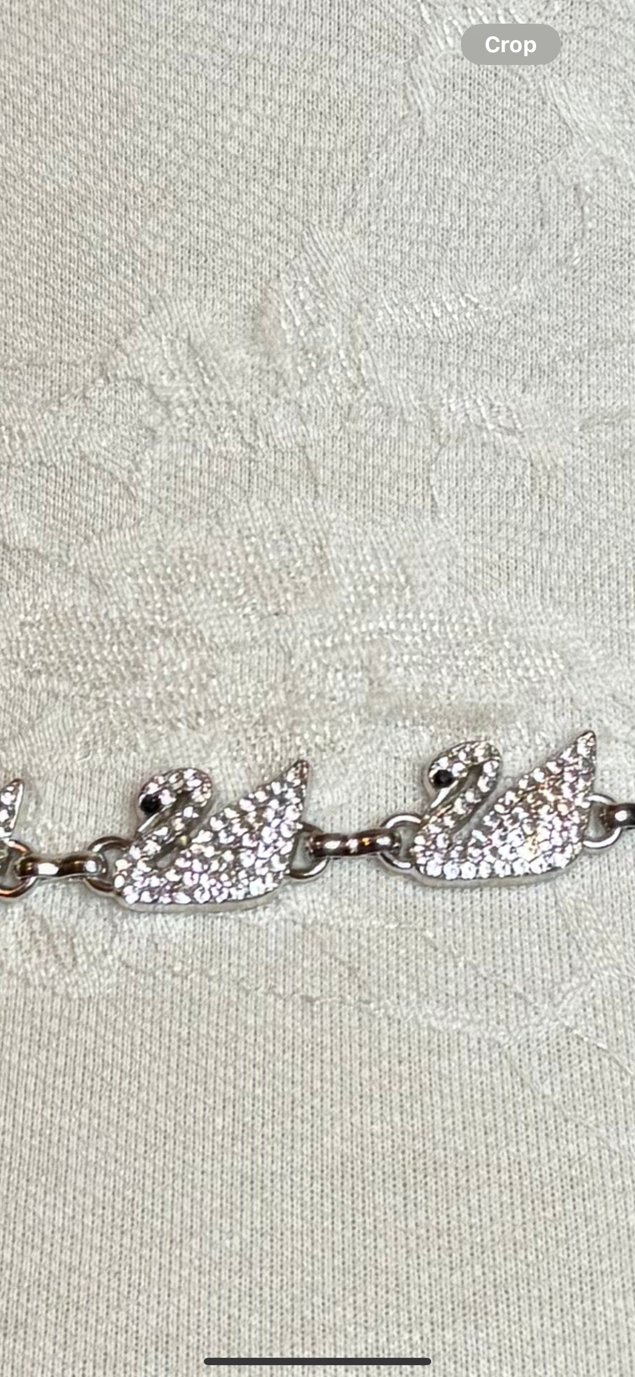 Swan Jewel & Diamanté Rhinestone, Silver finish, 20mmx25mm Size, sewing, Glue, Bridal, Handmade Premium, Crafts, Bridal, Decor