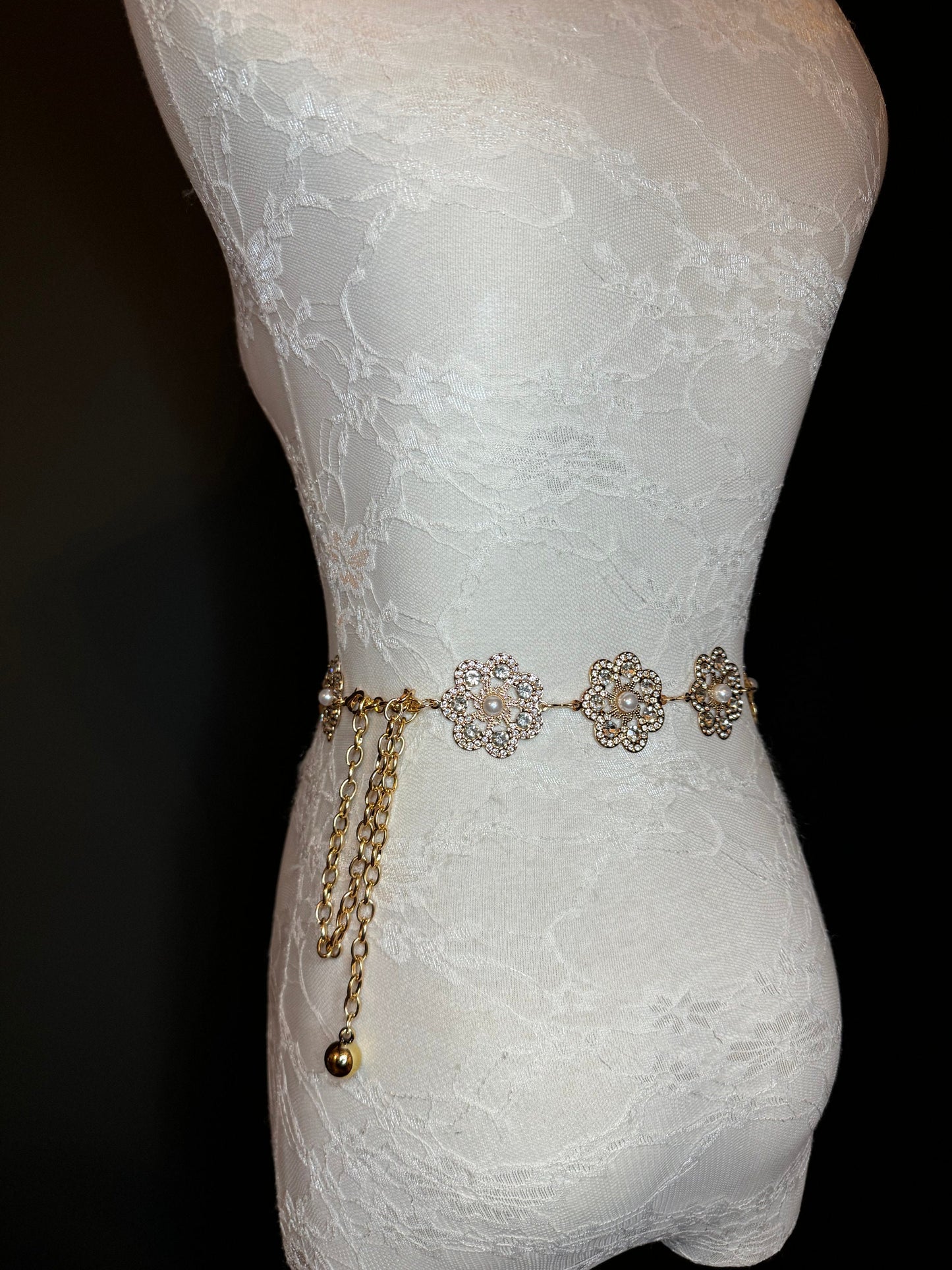 X-long Rhinestone Diamante Belt, Metal Belt, Teen Sizes, Size 18”-60”, Fan Design, Fan Collection, Gold, Bridal,, Fashion Accessory, Elegant