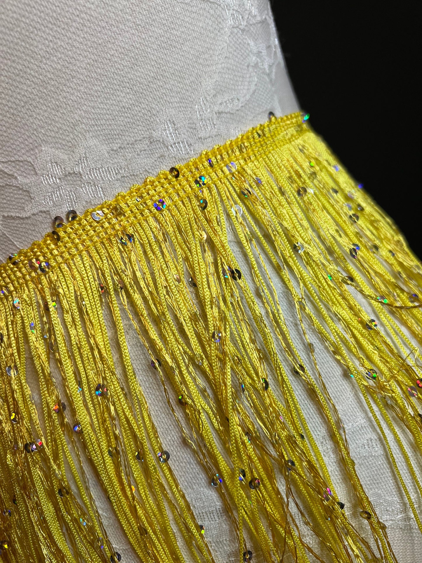 Sequin Fringe, Iridescent Sequins, Costume & Dress Fringe, 8 inch