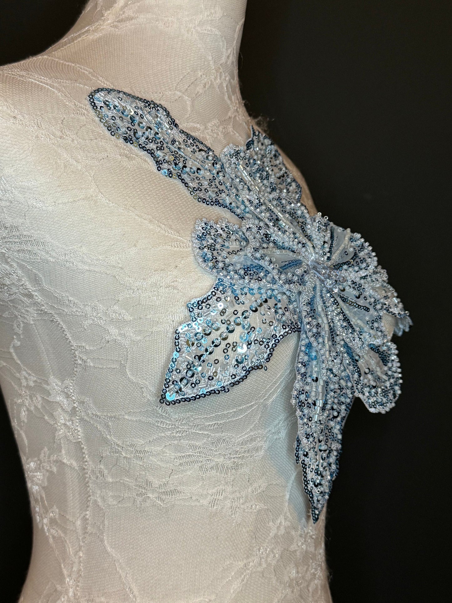 Oversized Corsage Flower, Beaded, Sequined, 19 Colours, 12” Wide, Beaded Pin on Corsage, Bridal, Clothing, Dress, FAN Design, FAN Design