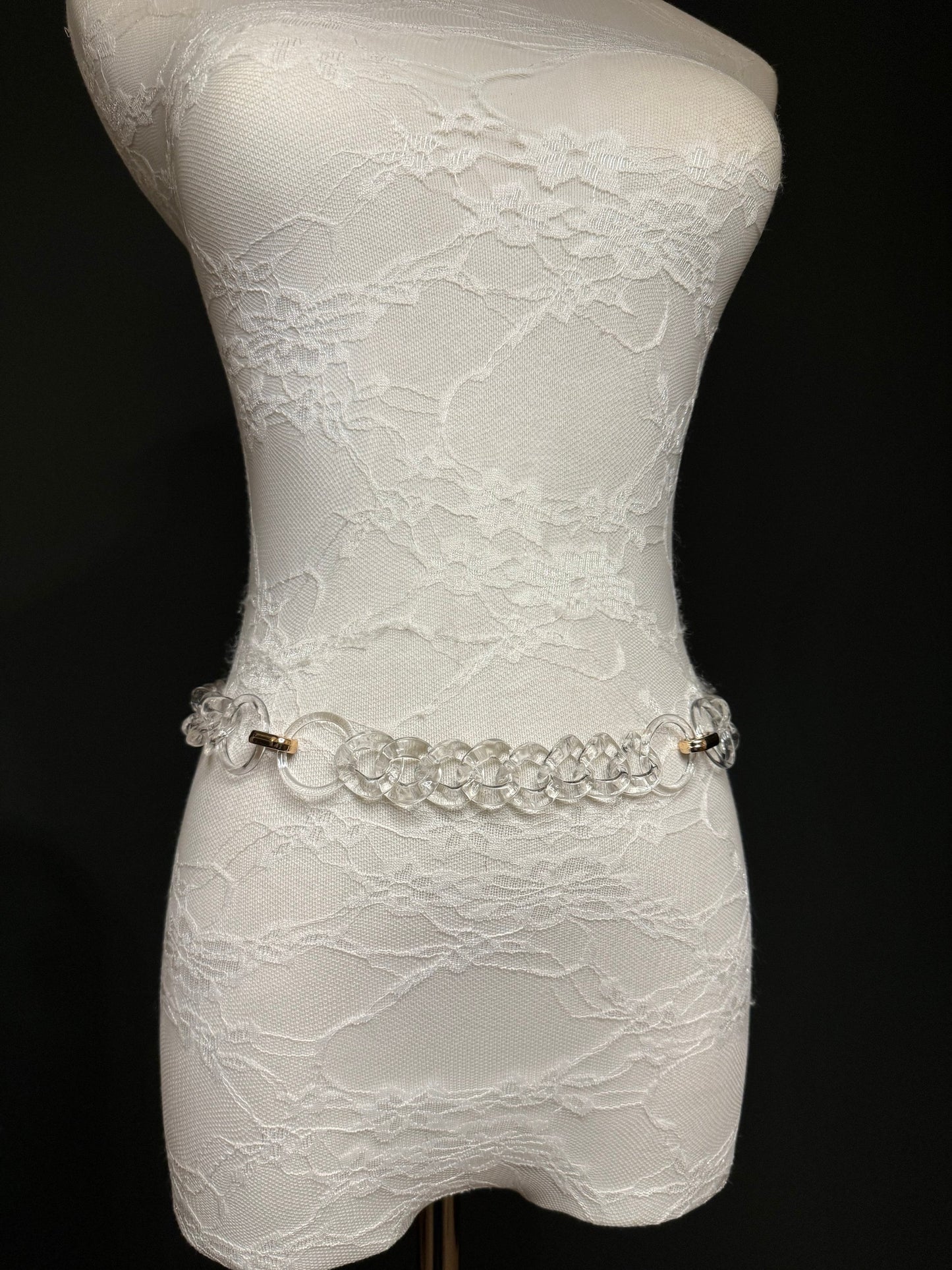 X-long Belt, Transparent Chain Ring Belt, Belt, Handmade, Fashion Belt, Accessory, Swimwear, Teen Sizes, XXXXL sizes, Silver, Gold, Festival
