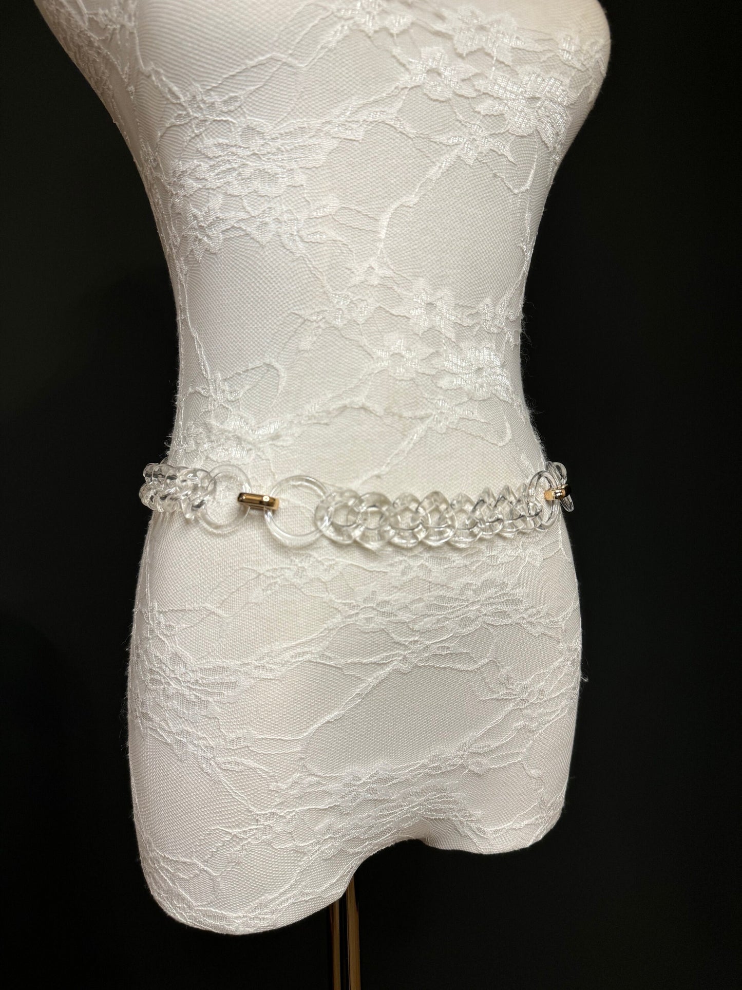 X-long Belt, Transparent Chain Ring Belt, Belt, Handmade, Fashion Belt, Accessory, Swimwear, Teen Sizes, XXXXL sizes, Silver, Gold, Festival