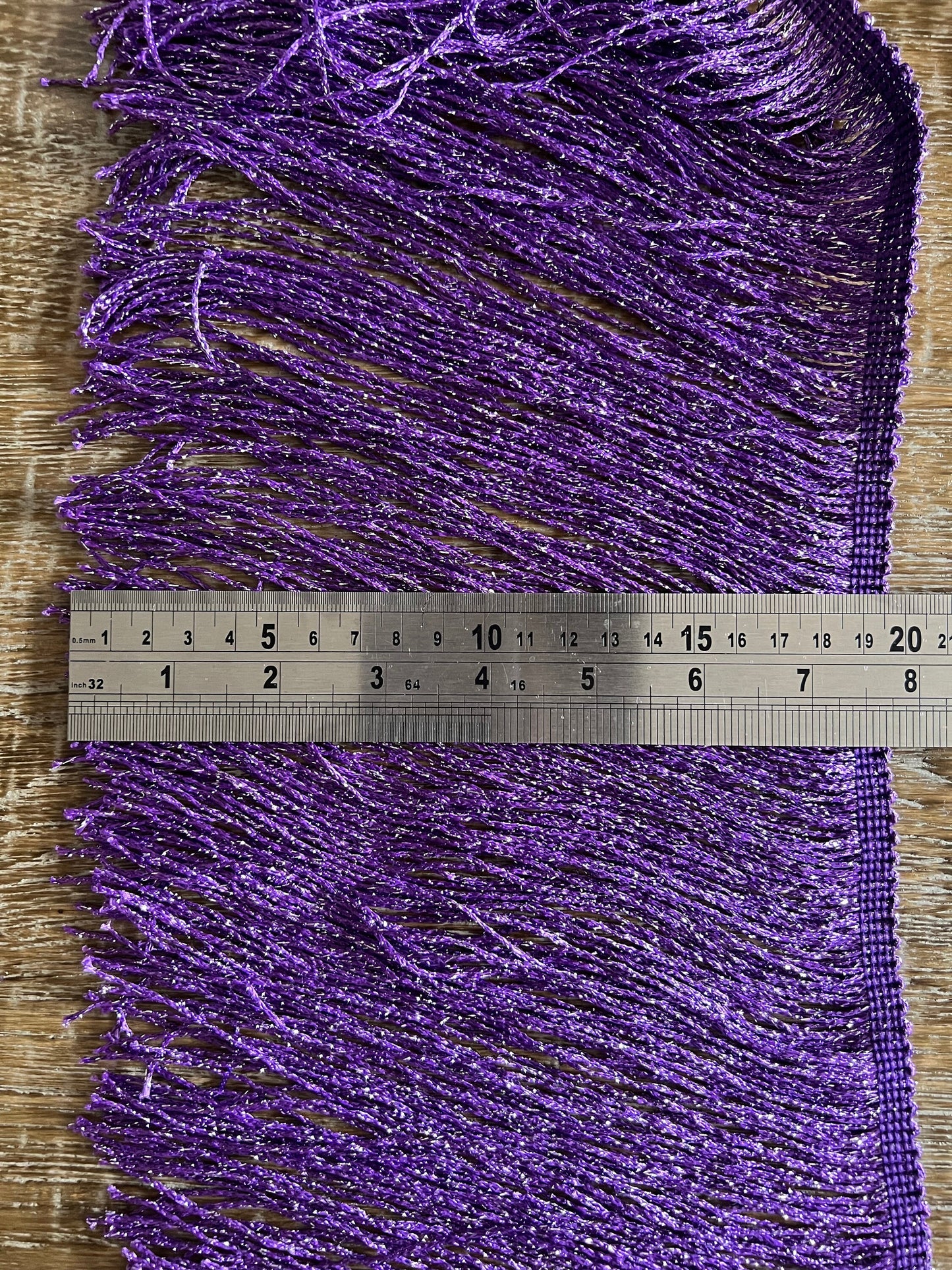 Lurex Fringe, 8” Wide, Fringe trimming, 20cm Wide Fringe, Purple, Pink, Black, Navy