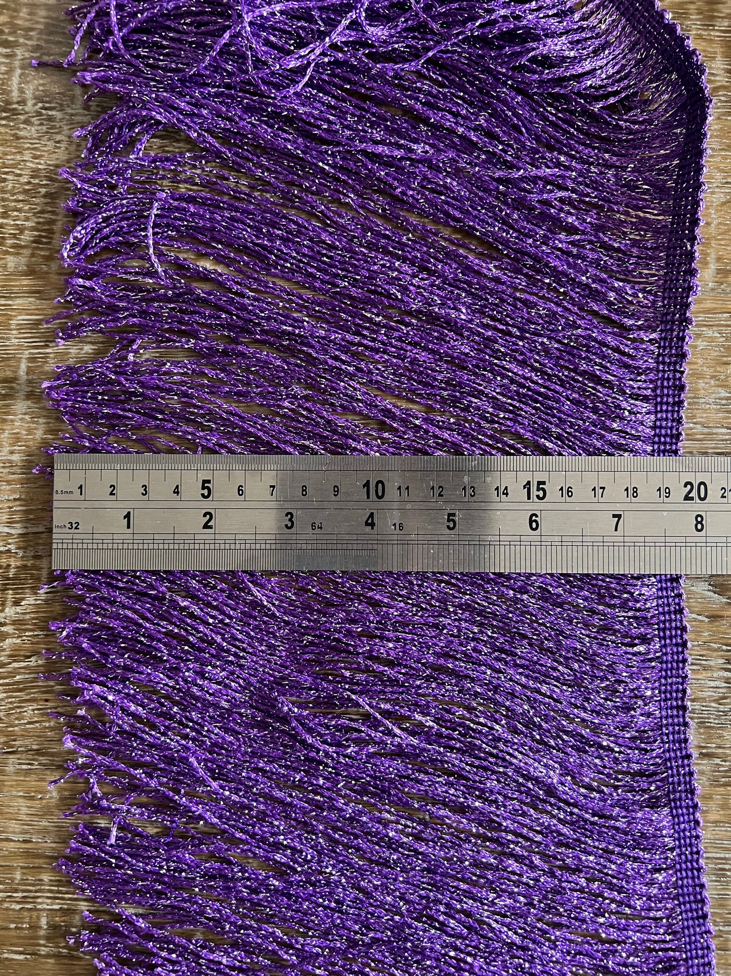 Lurex Fringe, 8” Wide, Fringe trimming, 20cm Wide Fringe, Purple, Pink, Black, Navy