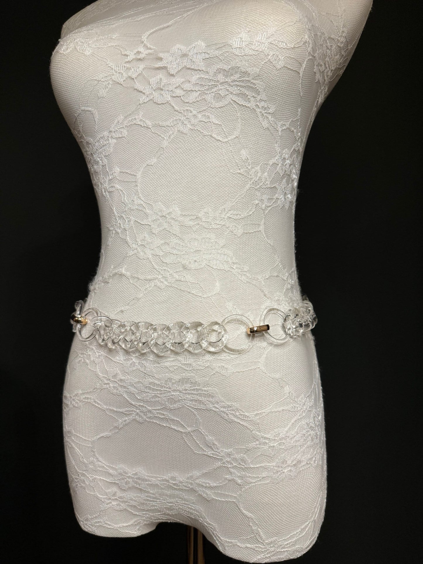 X-long Belt, Transparent Chain Ring Belt, Belt, Handmade, Fashion Belt, Accessory, Swimwear, Teen Sizes, XXXXL sizes, Silver, Gold, Festival