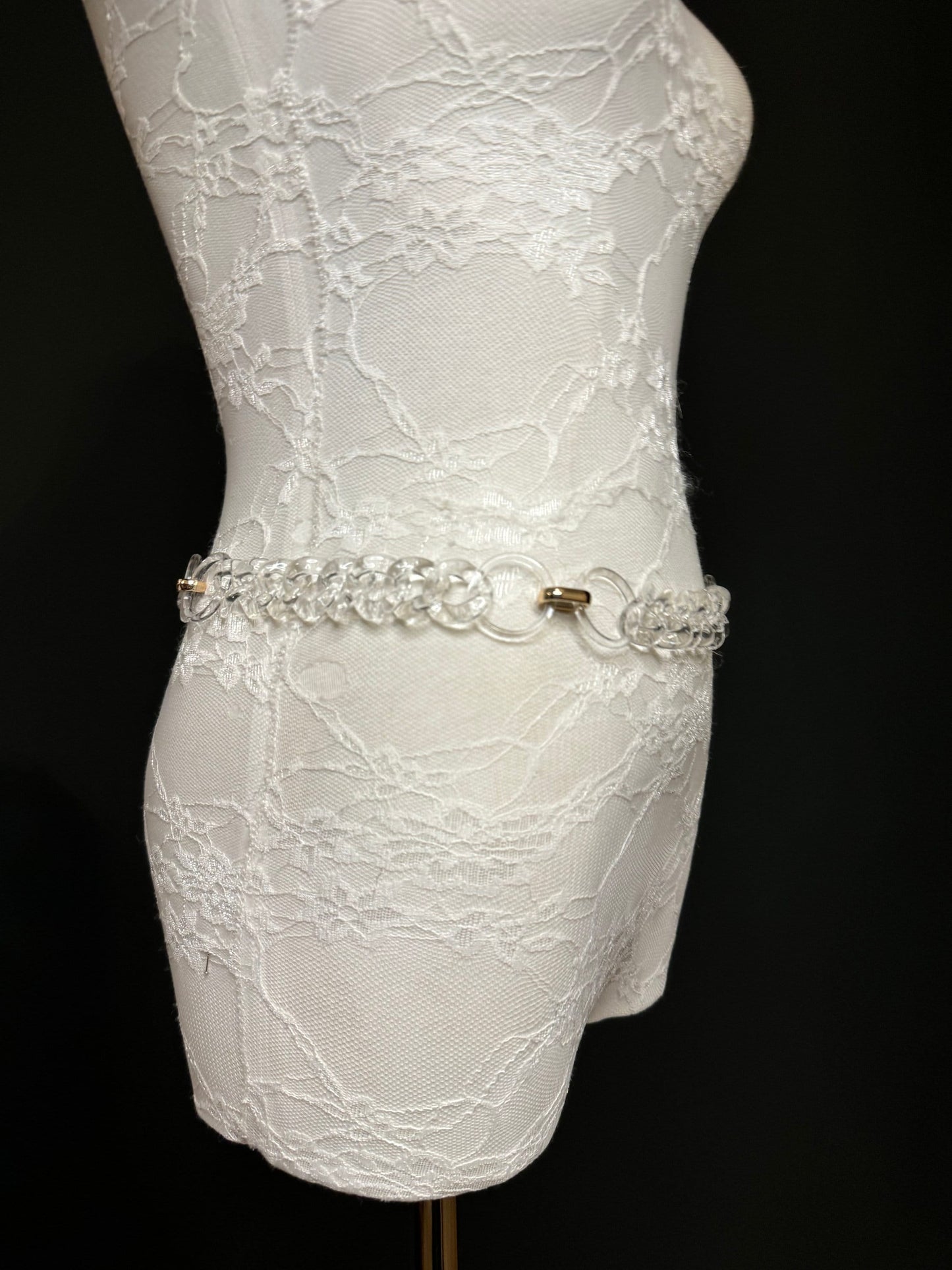 X-long Belt, Transparent Chain Ring Belt, Belt, Handmade, Fashion Belt, Accessory, Swimwear, Teen Sizes, XXXXL sizes, Silver, Gold, Festival