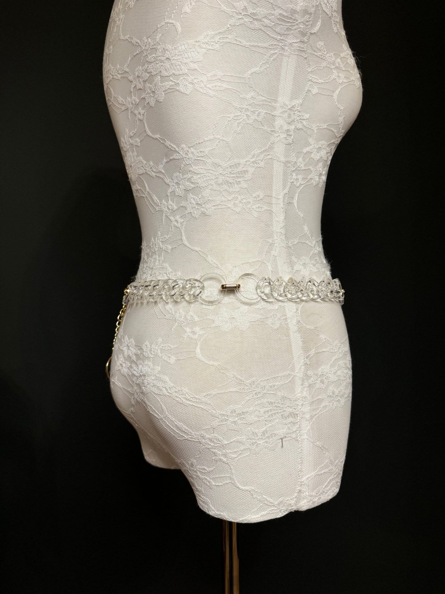 X-long Belt, Transparent Chain Ring Belt, Belt, Handmade, Fashion Belt, Accessory, Swimwear, Teen Sizes, XXXXL sizes, Silver, Gold, Festival