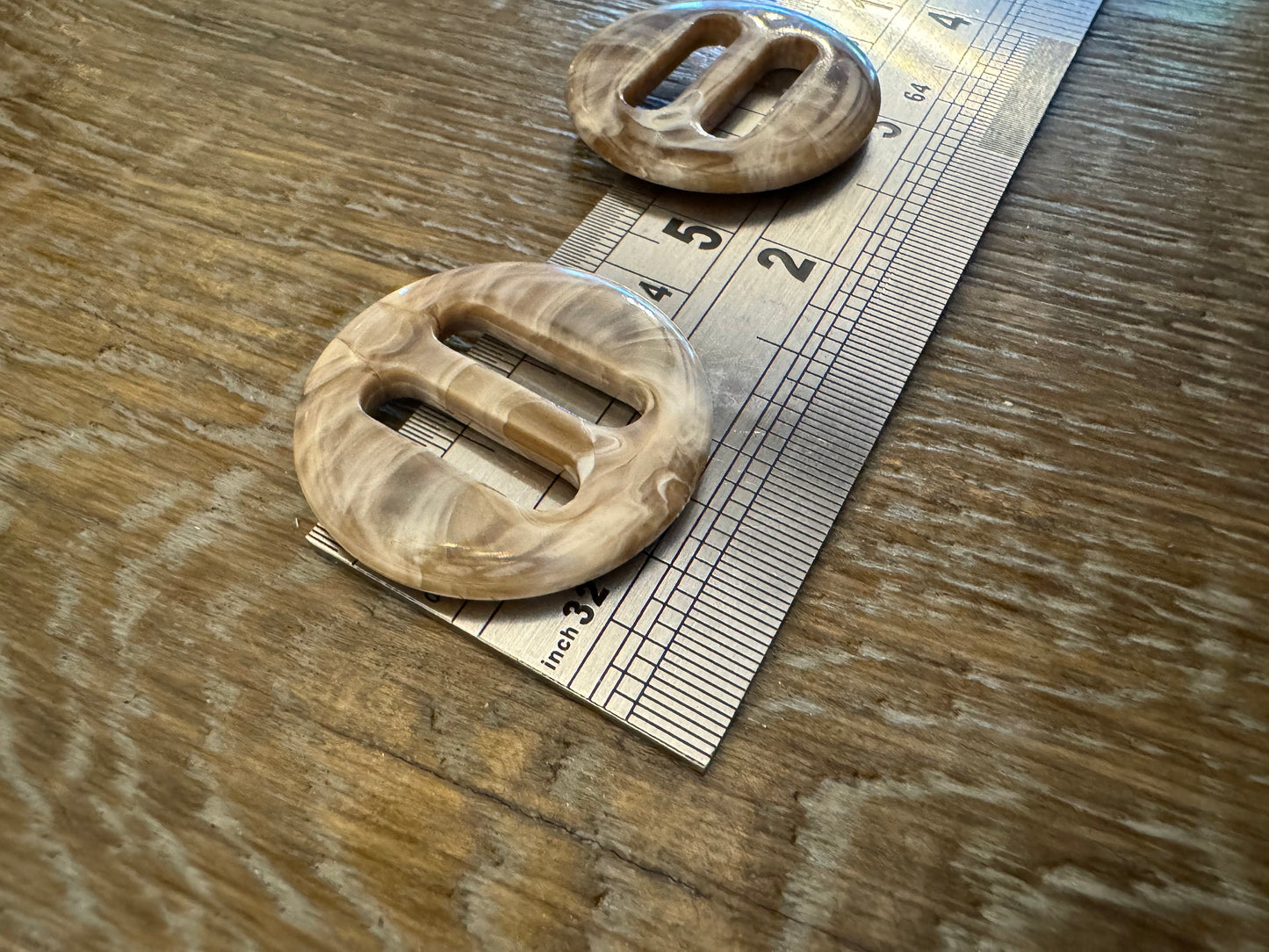 1.5”, Marble Slider Buckle, 35mm, Buttons, Beige, Brown, Buttons, Mock Marble Buttons, Art Projects, Clothing, Crafts, Knitwear Buttons