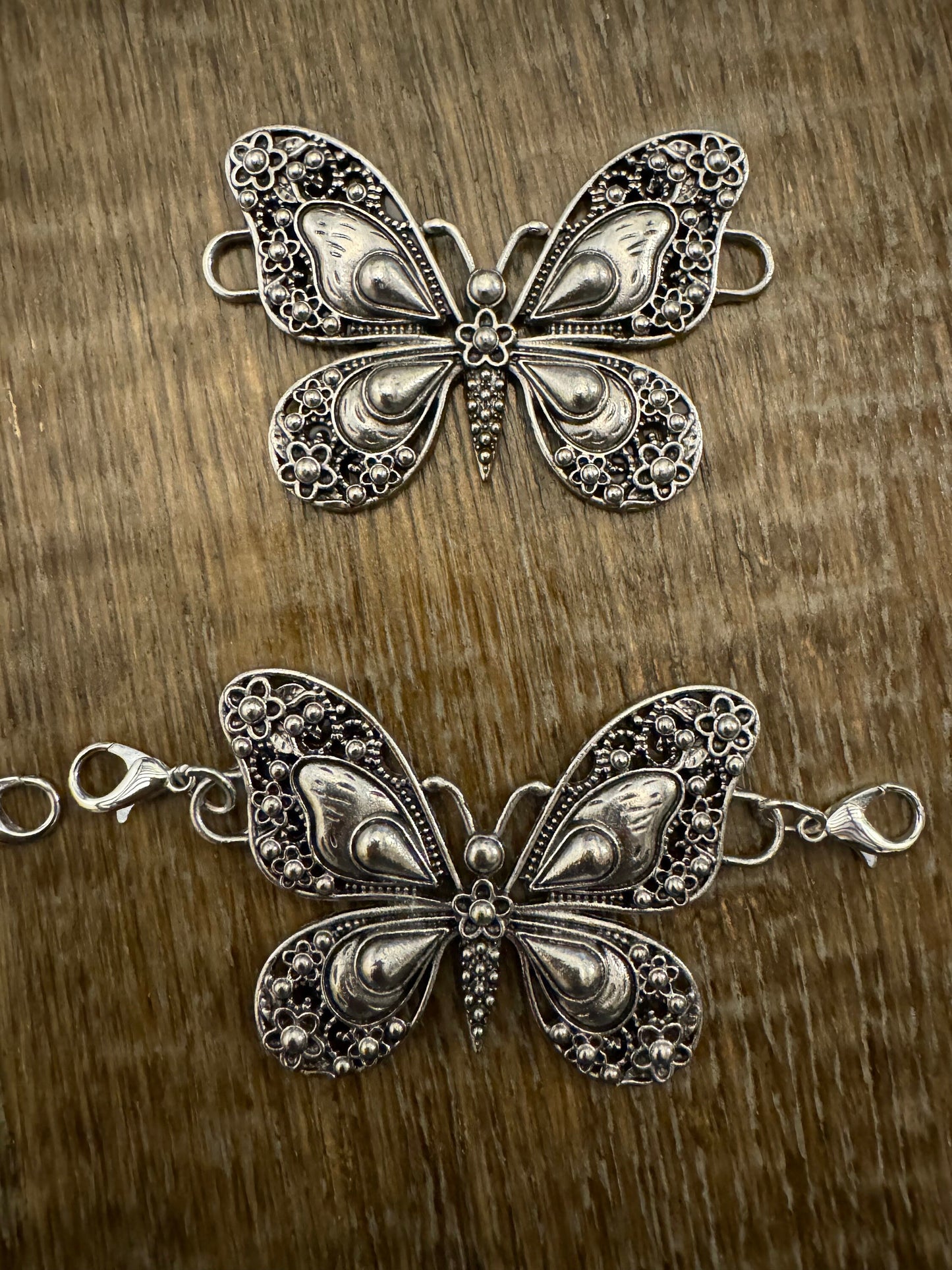 Butterfly Metal Buckle, Metal Silver Buckle, 2 sizes, Belts, Dresses, Swimwear, Accessory, Crafts, Shoes, Cards