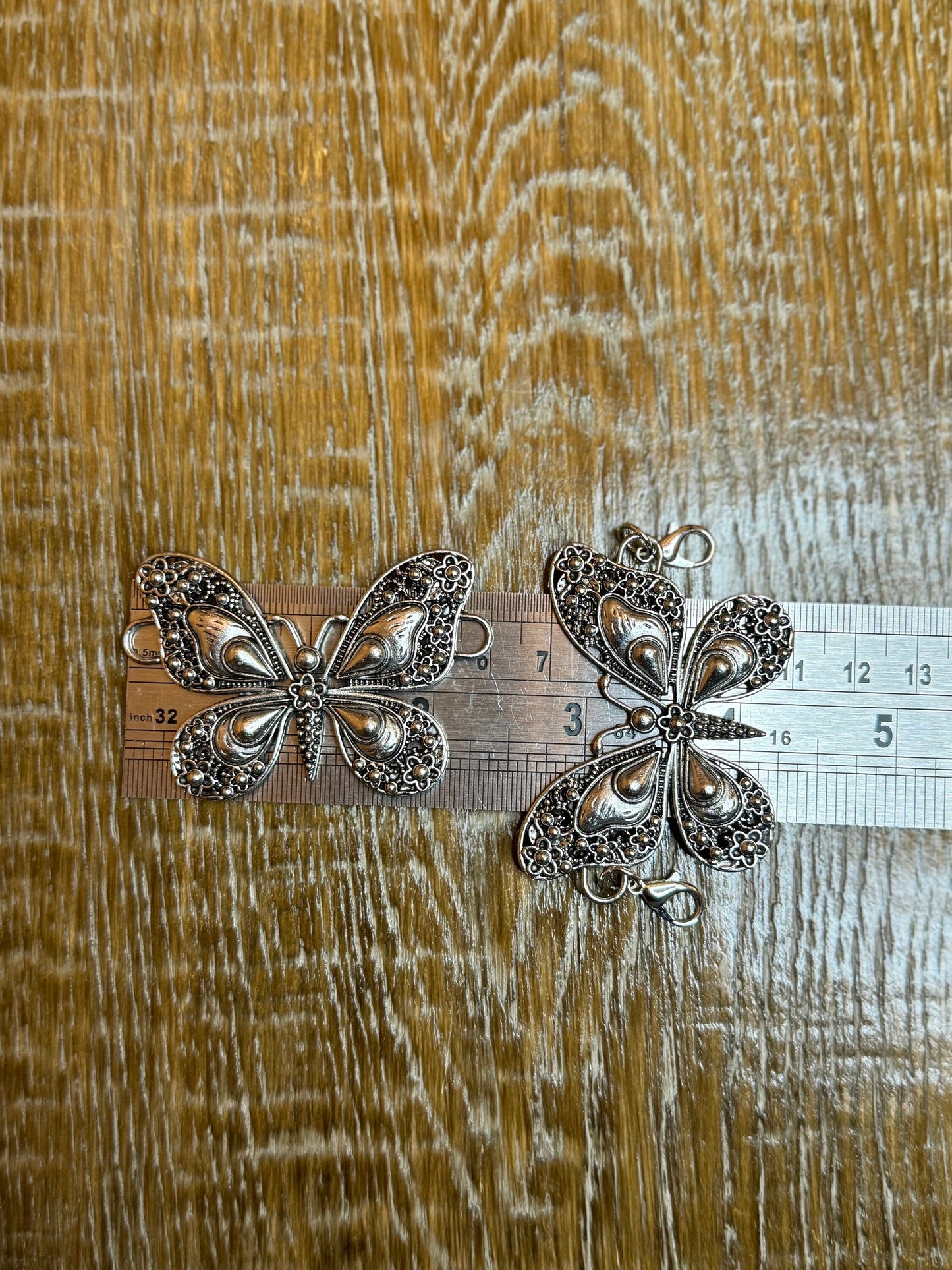 Butterfly Metal Buckle, Metal Silver Buckle, 2 sizes, Belts, Dresses, Swimwear, Accessory, Crafts, Shoes, Cards