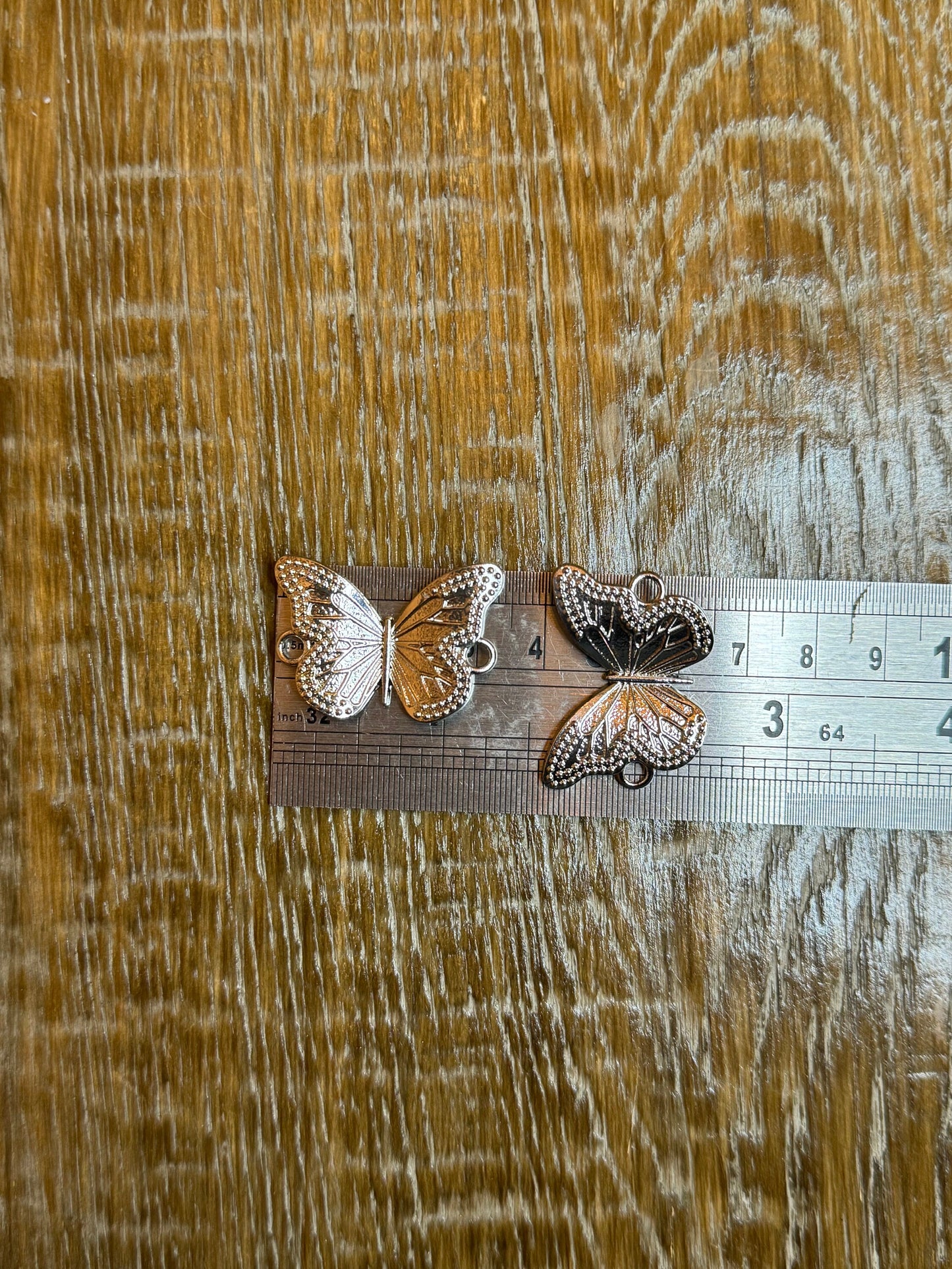 Butterfly Metal Buckle, Metal Silver Buckle, 2 sizes, Belts, Dresses, Swimwear, Accessory, Crafts, Shoes, Cards