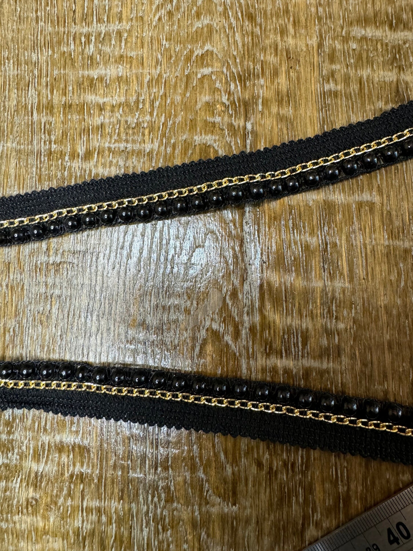 Beaded Chain Tape, Chain, Pearls, Silver, Gold, Black Tape, Ivory Tape, Sew on, Beaded Trim, Cardigans, Blazers, Crafts, Sewing