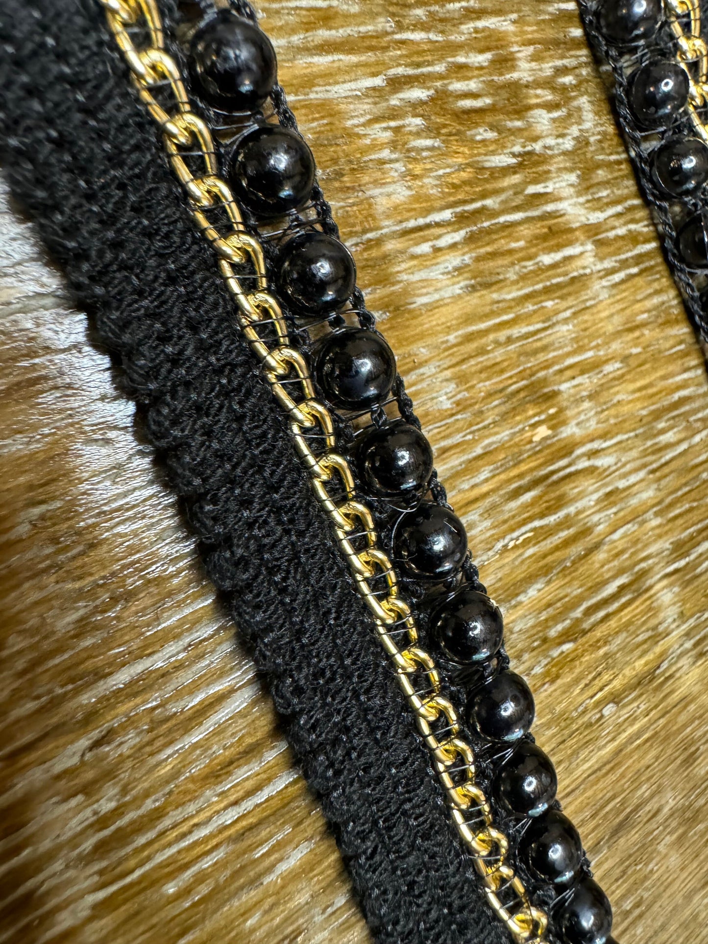 Beaded Chain Tape, Chain, Pearls, Silver, Gold, Black Tape, Ivory Tape, Sew on, Beaded Trim, Cardigans, Blazers, Crafts, Sewing