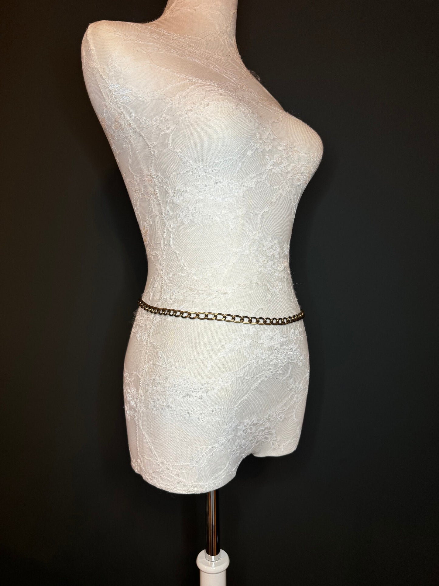 X-long Antique Brass Metal Chain Belt, Quality Chain Belt, Teen Size, 18”-60”, Swimwear, Chain, Accessory, FAN Design, Gift, Plus Sizes