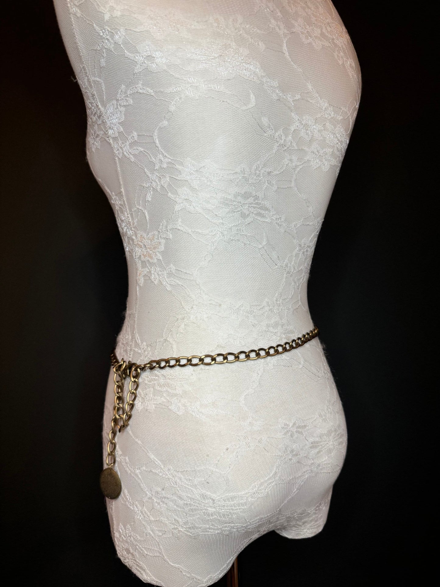 X-long Antique Brass Metal Chain Belt, Quality Chain Belt, Teen Size, 18”-60”, Swimwear, Chain, Accessory, FAN Design, Gift, Plus Sizes
