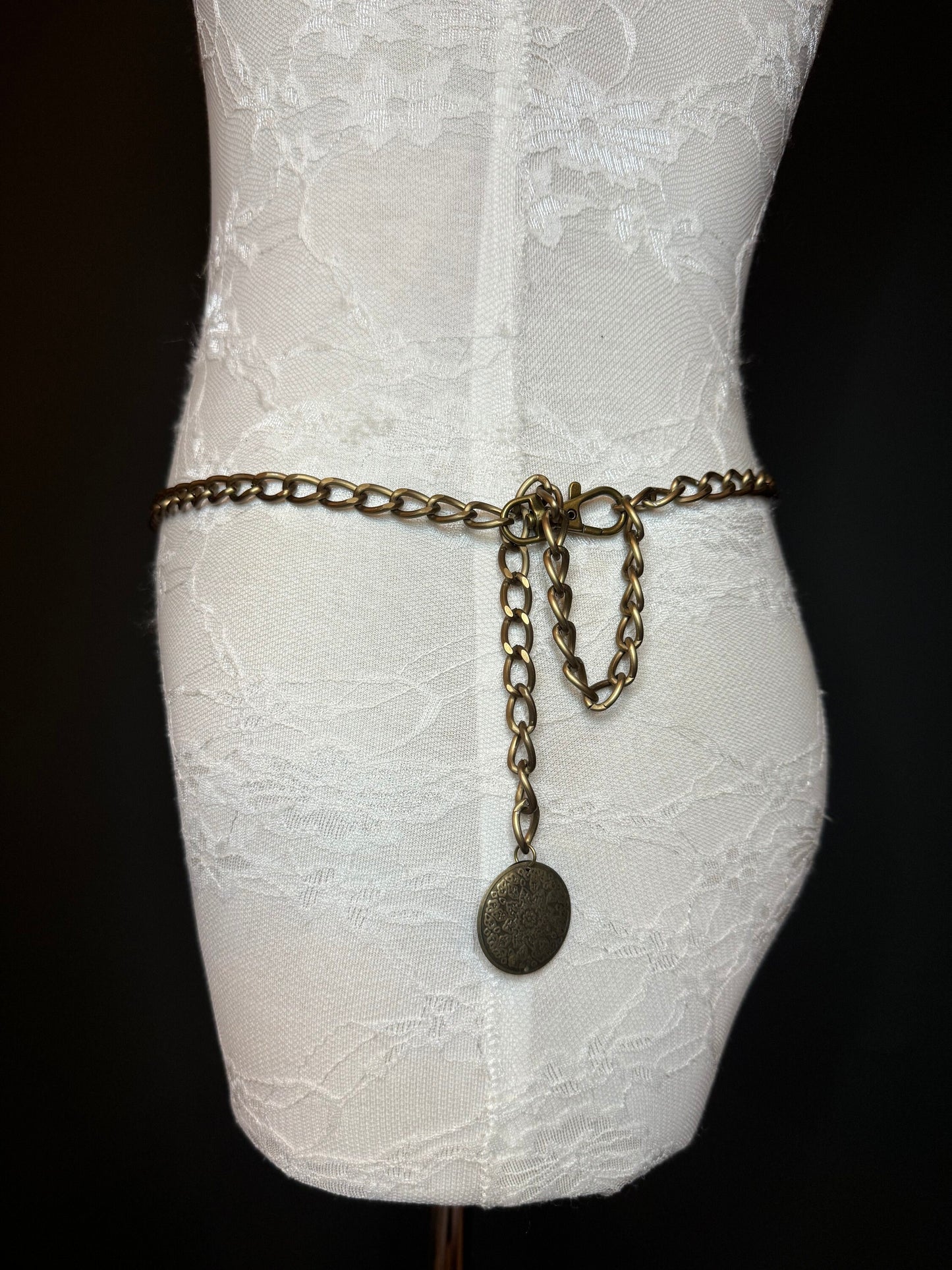 X-long Antique Brass Metal Chain Belt, Quality Chain Belt, Teen Size, 18”-60”, Swimwear, Chain, Accessory, FAN Design, Gift, Plus Sizes
