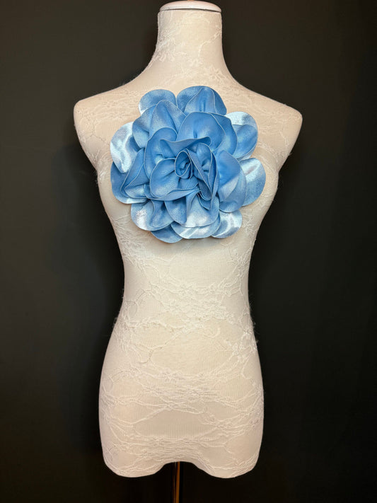 Large Corsage Flower, Black, Ivory, Wine, White, Blue, 7”, 18cm Wide, Large Pin on Corsage, Bridal, Clothing, Accessory, Fashion, FAN Design