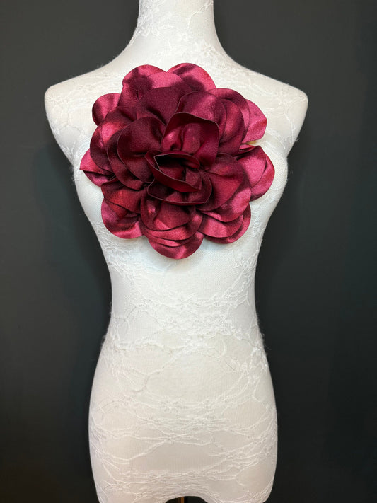 Large Corsage Flower, Black, Ivory, Wine, White, Blue, 7”, 18cm Wide, Large Pin on Corsage, Bridal, Clothing, Accessory, Fashion, FAN Design