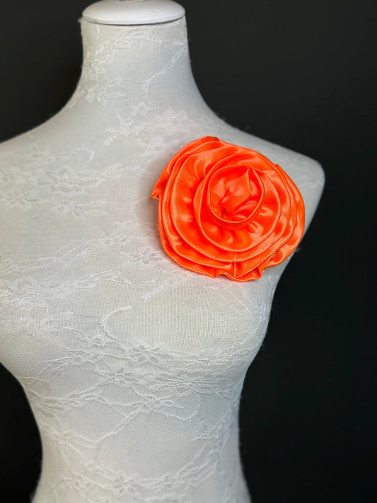 Large Corsage Flower, Black, Navy, Wine, Red, Orange, 5.5” 13cm Wide, Large Pin on Corsage, Bridal, Clothing, Accessory, Fashion, FAN Design