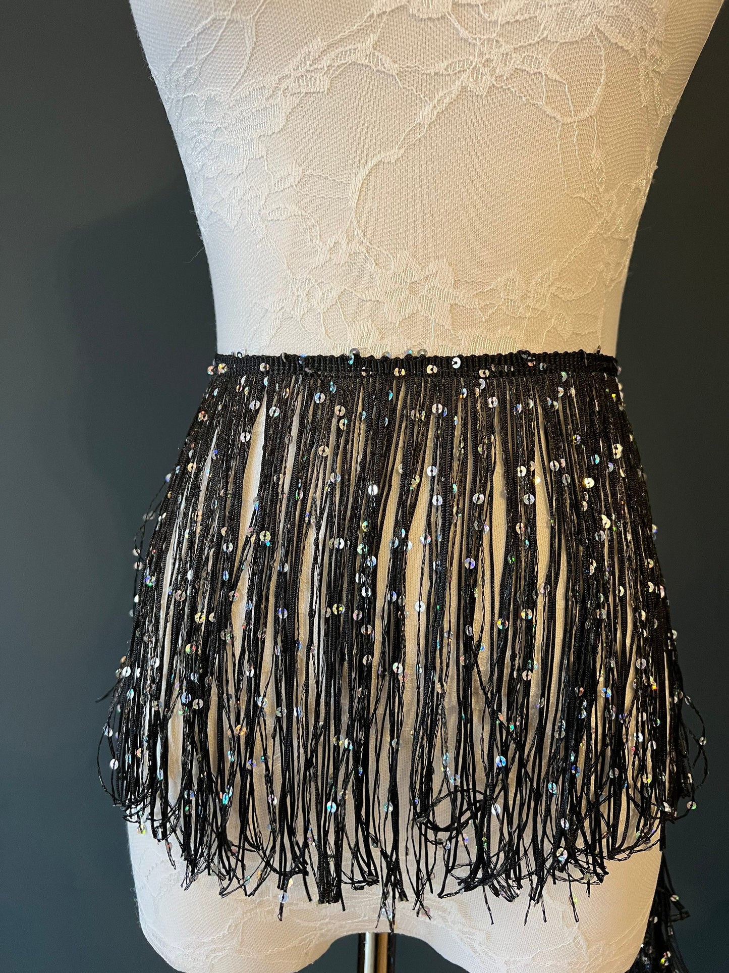 Royal Blue Sequin Fringe Trim, 8 Inch, 20cm, Costume Embellishment, 12 Colours