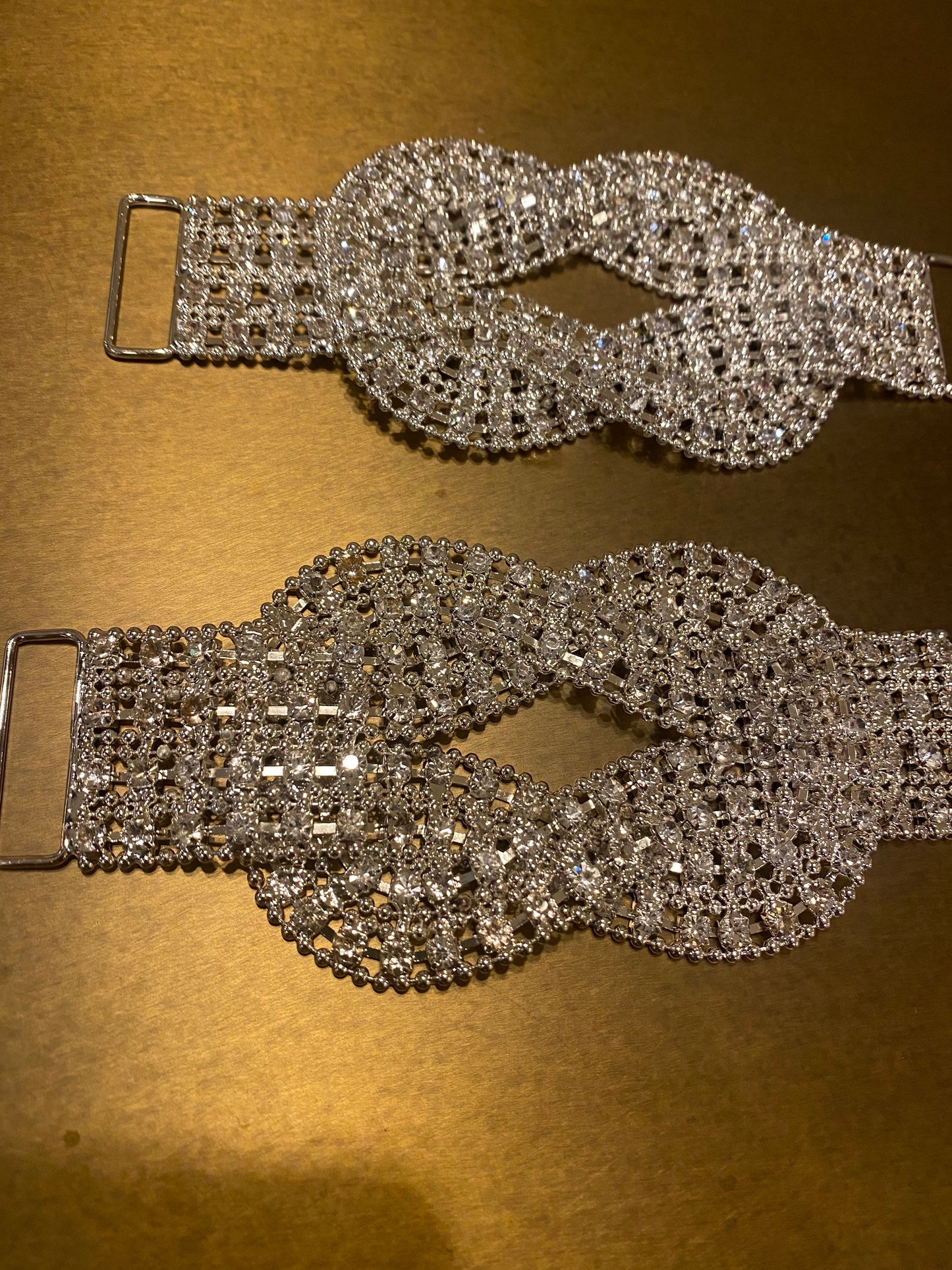 Handmade Diamanté Rhinestone Buckle, Silver Bridal Wear (5” Long)