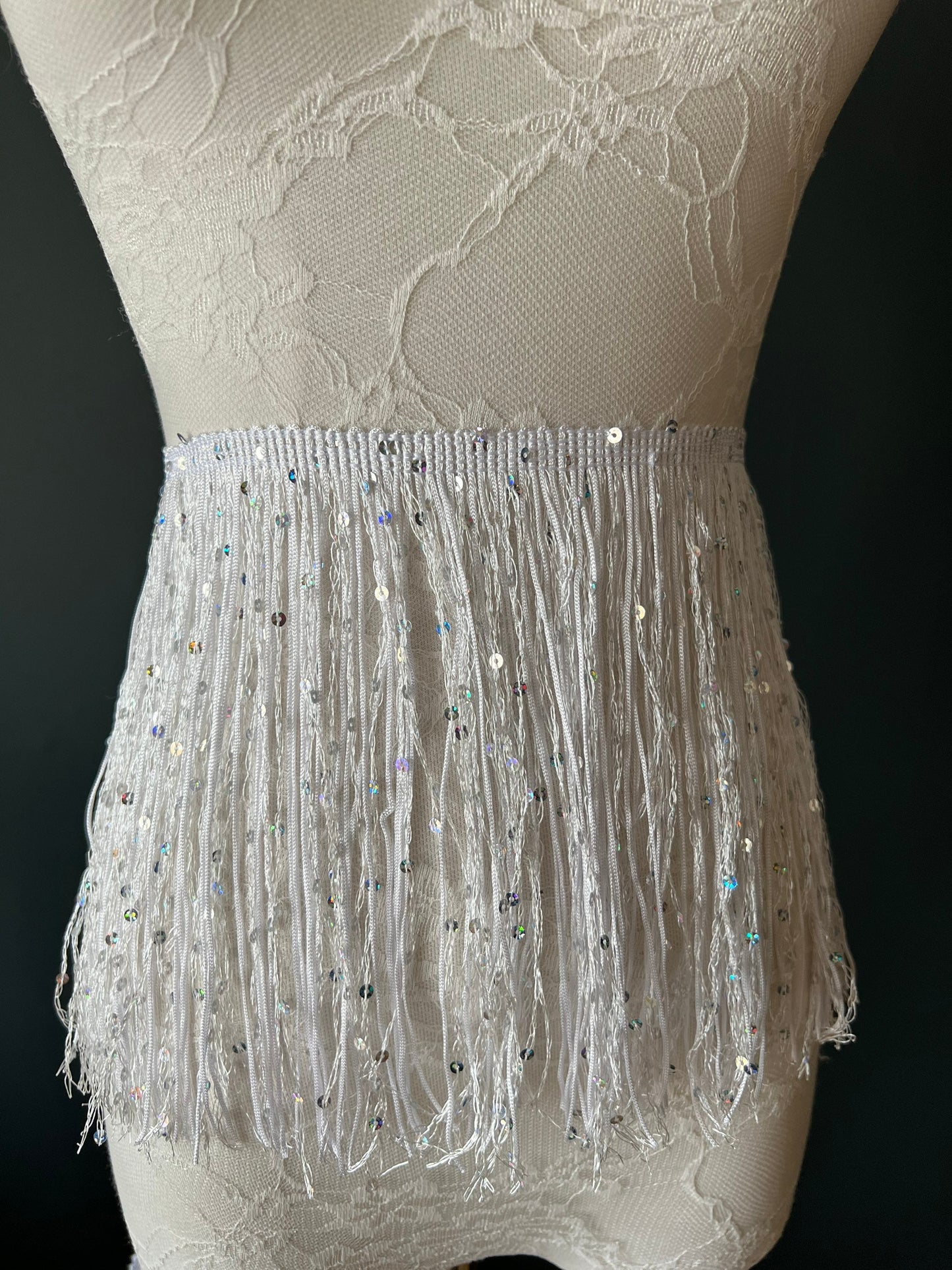 Royal Blue Sequin Fringe Trim, 8 Inch, 20cm, Costume Embellishment, 12 Colours