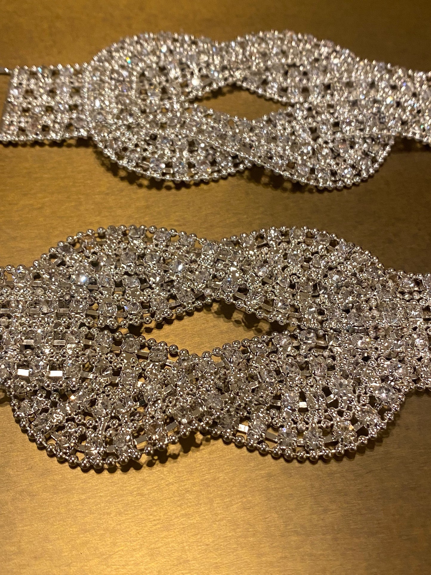 Handmade Diamanté Rhinestone Buckle, Silver Bridal Wear (5” Long)