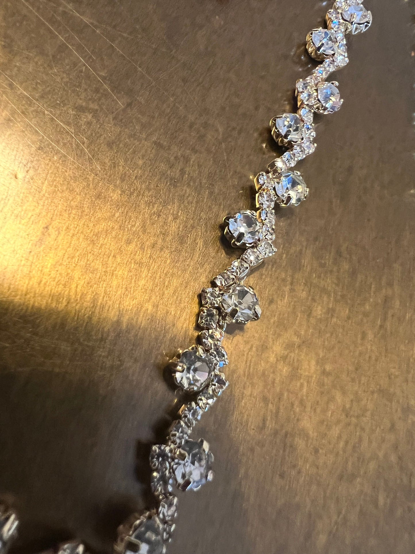 Rhinestone Diamanté, Wavy Chain Trim, Beaded Applique For Wedding Dress, Dancer, Prom, Dresses, Bridal Belt, Bridal Garter, Silver