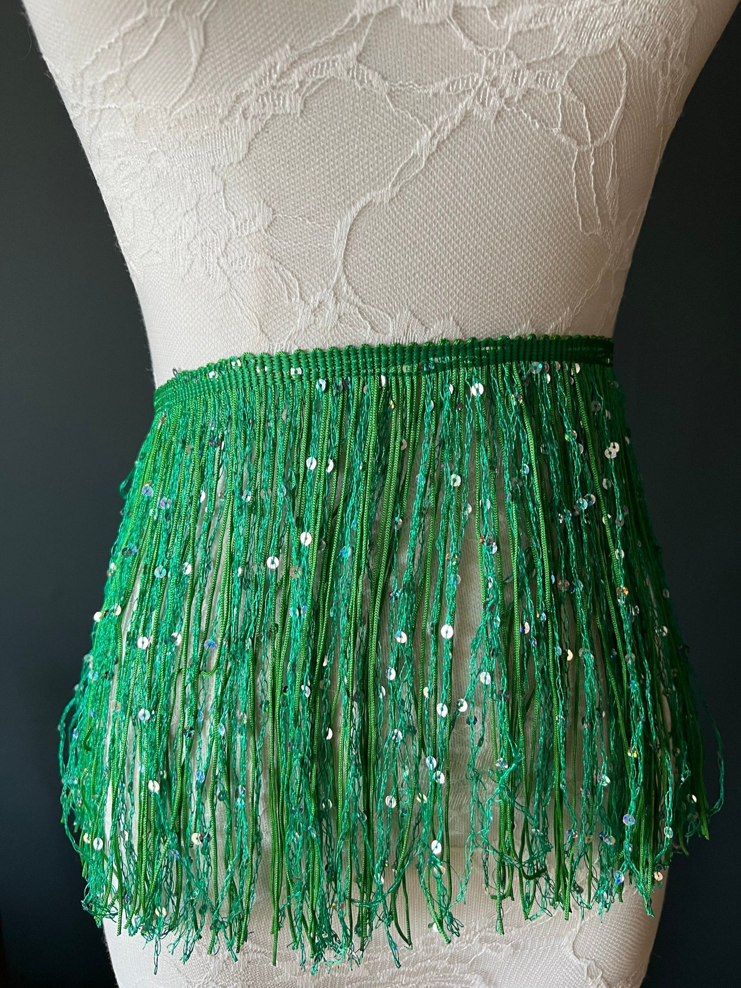 Royal Blue Sequin Fringe Trim, 8 Inch, 20cm, Costume Embellishment, 12 Colours