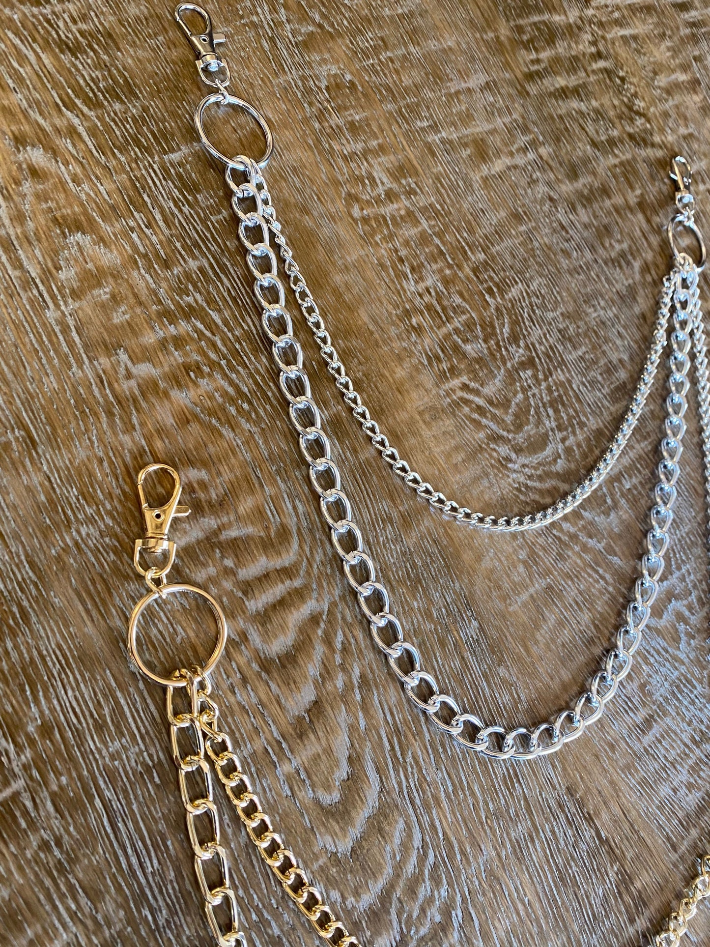 Jeans Chain, Fashion Chain, Antique Brass, Silver, Gold, Gifts, Jeans, Chain, Festival, Bags, Necklace, 2 Row Chain