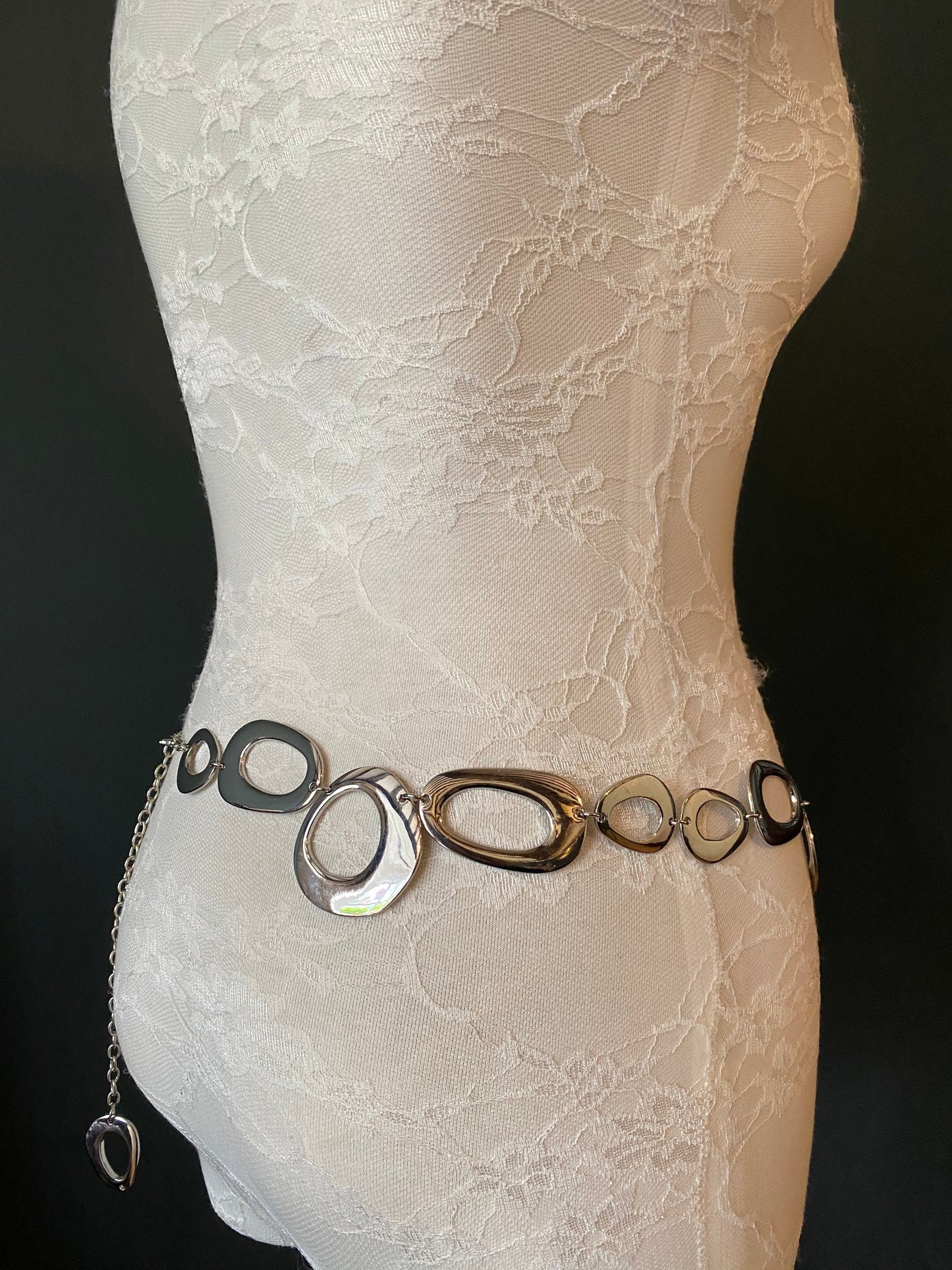 X-long Ring Belt, Metal Ring Belt, Teen Sizes, Size 18”-60”, Fan Design, Fan Collection, Gold, Silver Metal belt, Fashion Accessory