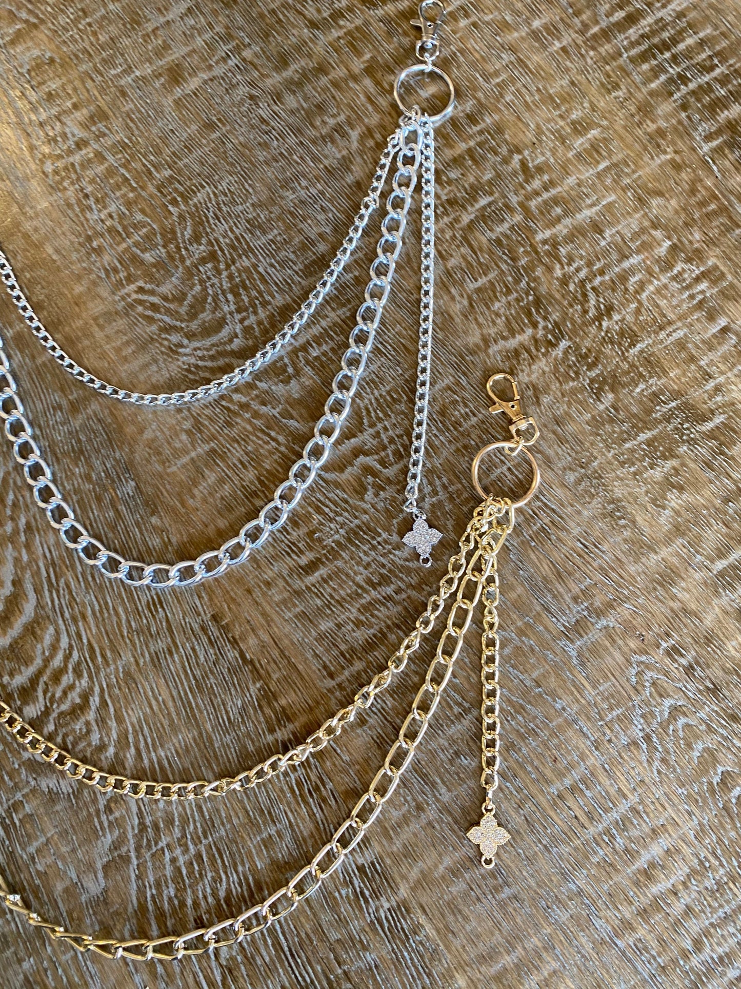 Jeans Chain, Fashion Chain, Antique Brass, Silver, Gold, Gifts, Jeans, Chain, Festival, Bags, Necklace, 2 Row Chain