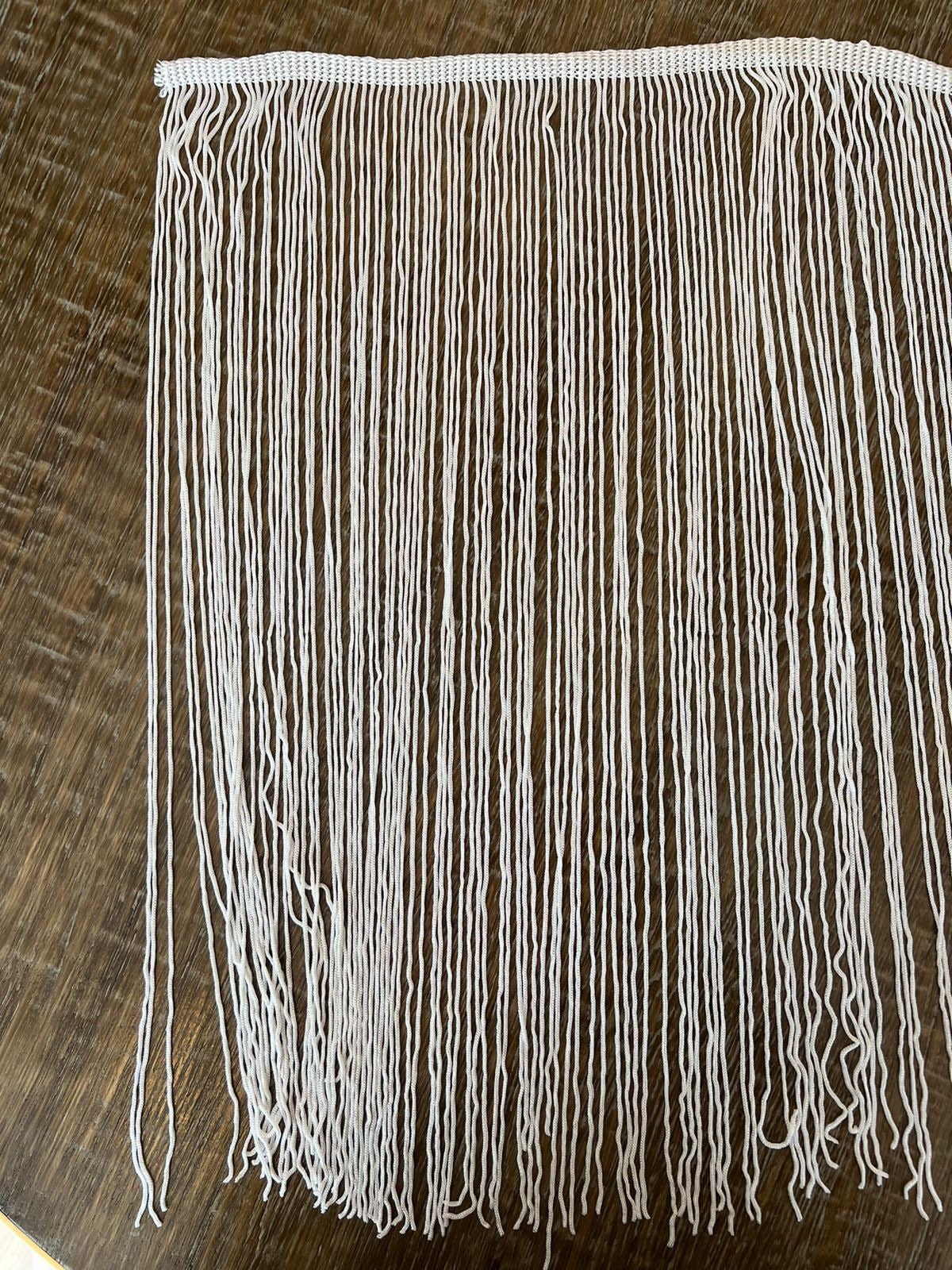Ivory Fringe Trim, Dense Quality, 19" Drop